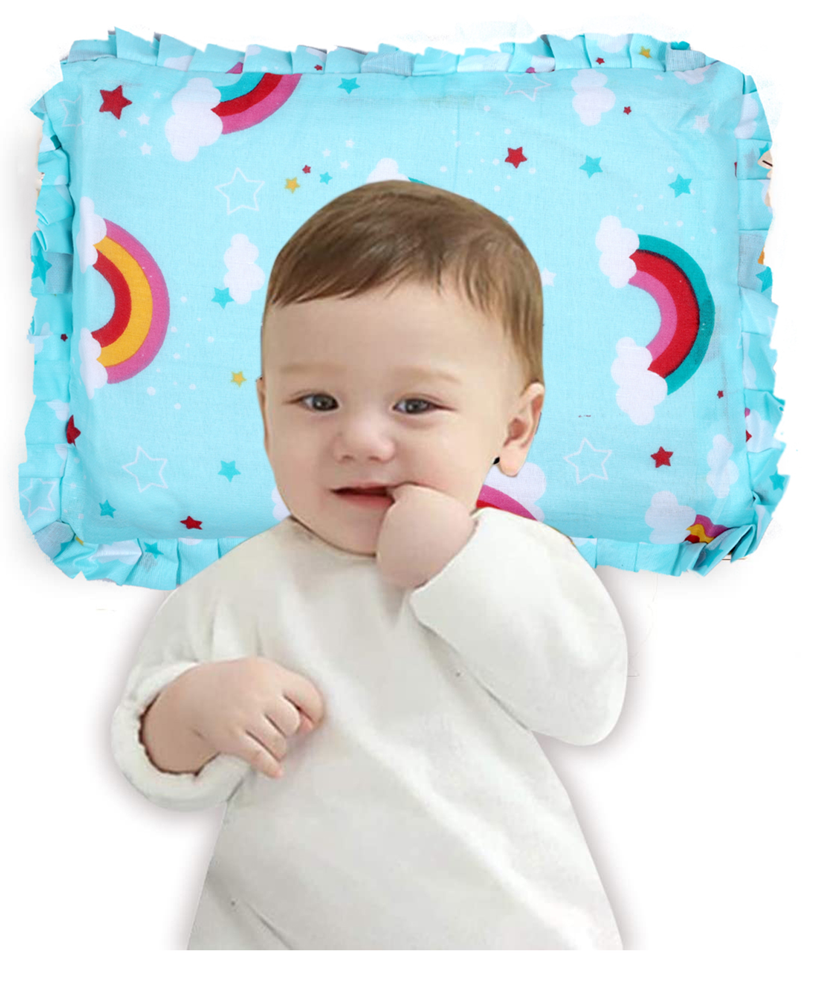 Luvlittle Baby Cotton Head Shaping Mustard Seed Rai Pillow with Zip Closure - Unicorn Print (Sky Blue)-picture-27