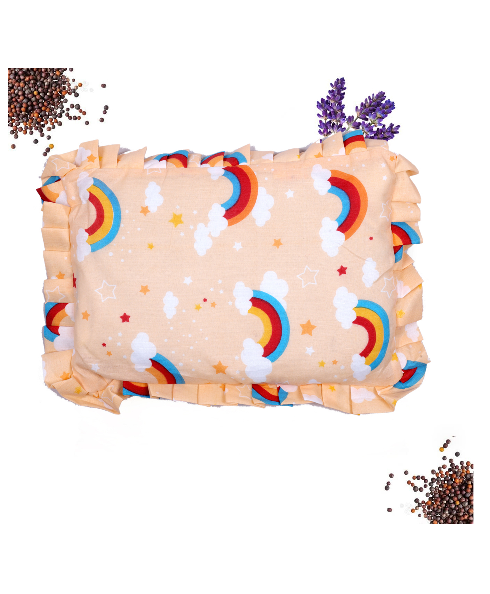 Luvlittle Baby Cotton Head Shaping Mustard Seed Rai Pillow with Zip Closure - Unicorn Print (Peach)-picture-14