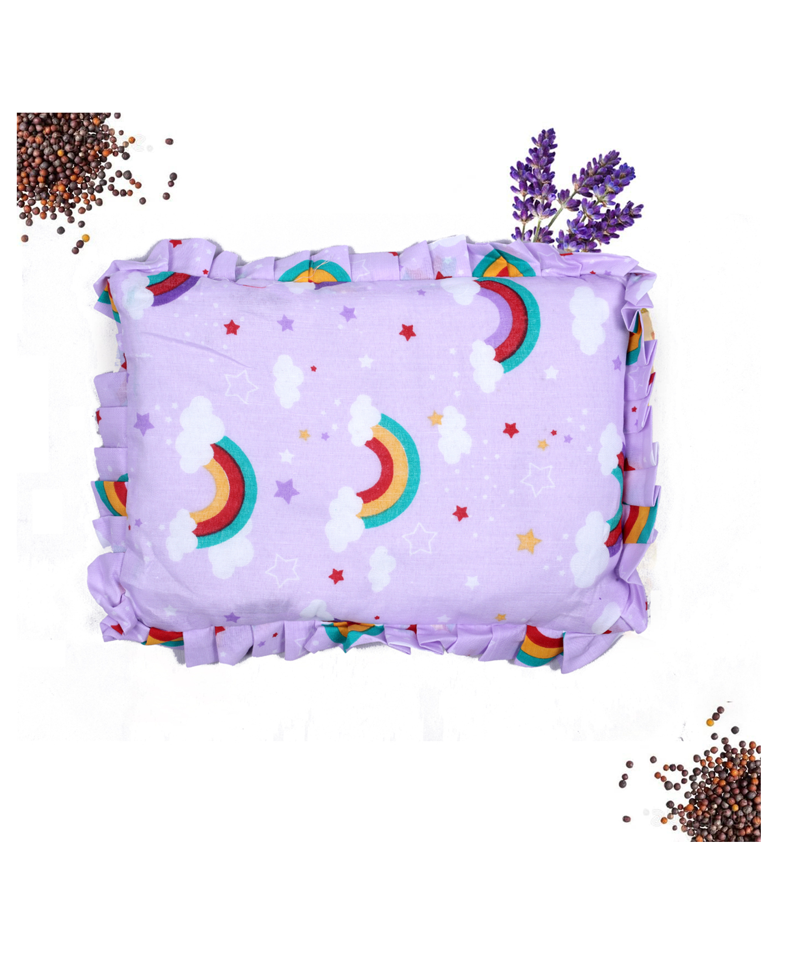 Luvlittle Baby Cotton Head Shaping Mustard Seed Rai Pillow with Zip Closure - Unicorn Print (Purple)-picture-20