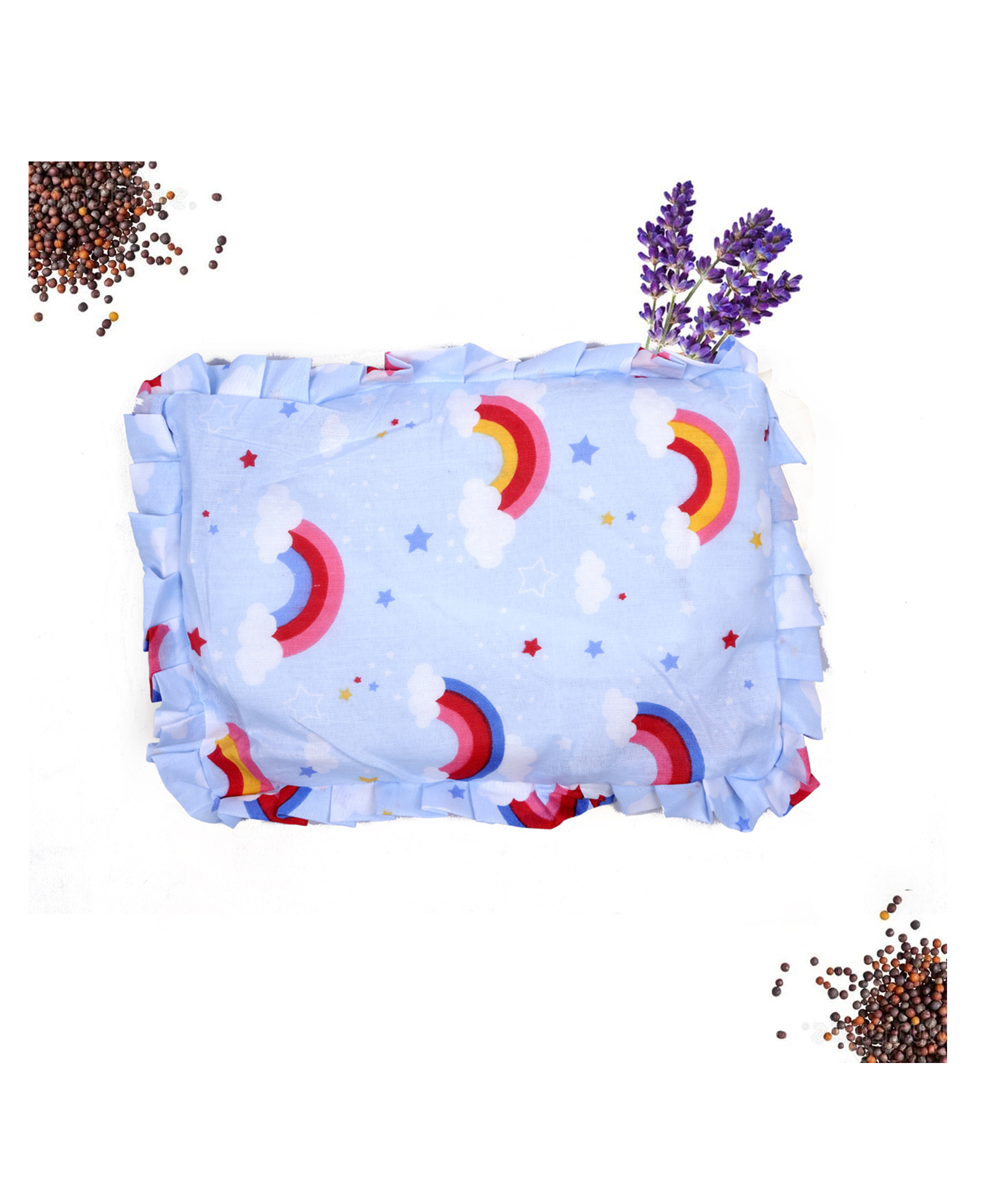 Luvlittle Baby Cotton Head Shaping Mustard Seed Rai Pillow with Zip Closure - Unicorn Print (Blue)-picture-22