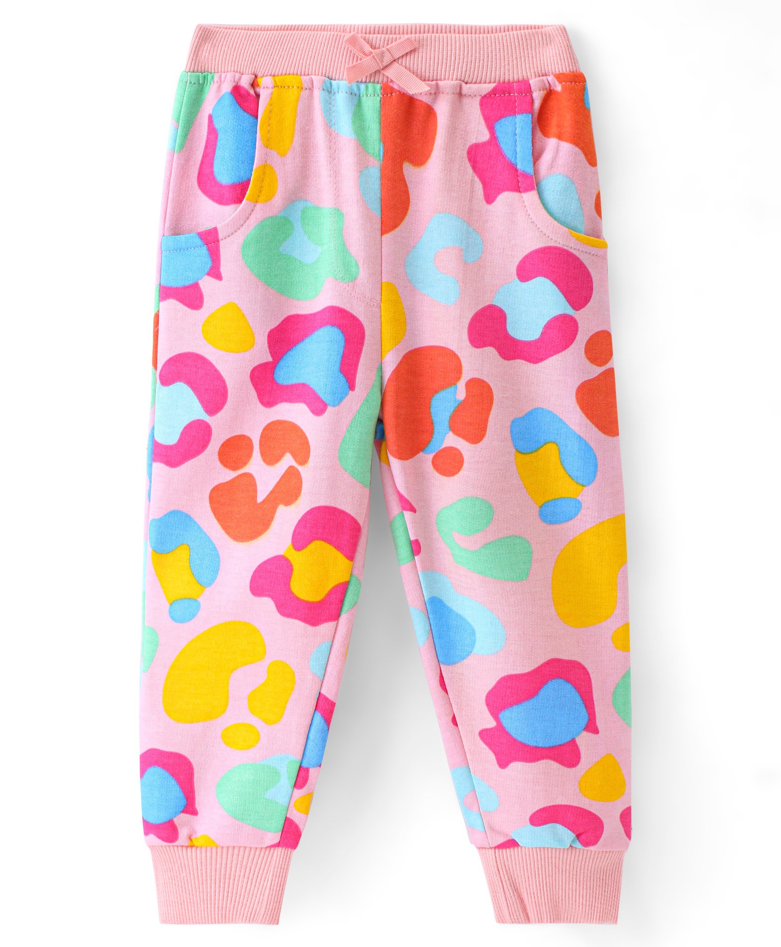 Babyhug French Terry Full Length Printed Lounge Pant - Pink-picture-22