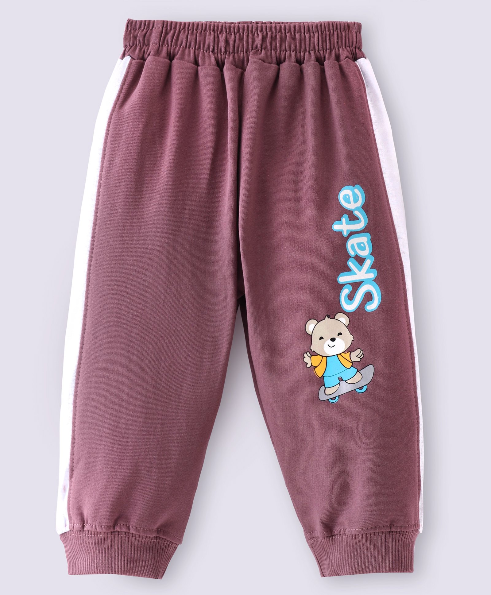 Tango Looper Knit Full Length Lounge Pant with Teddy Bear & Text Print - Grape-image-45