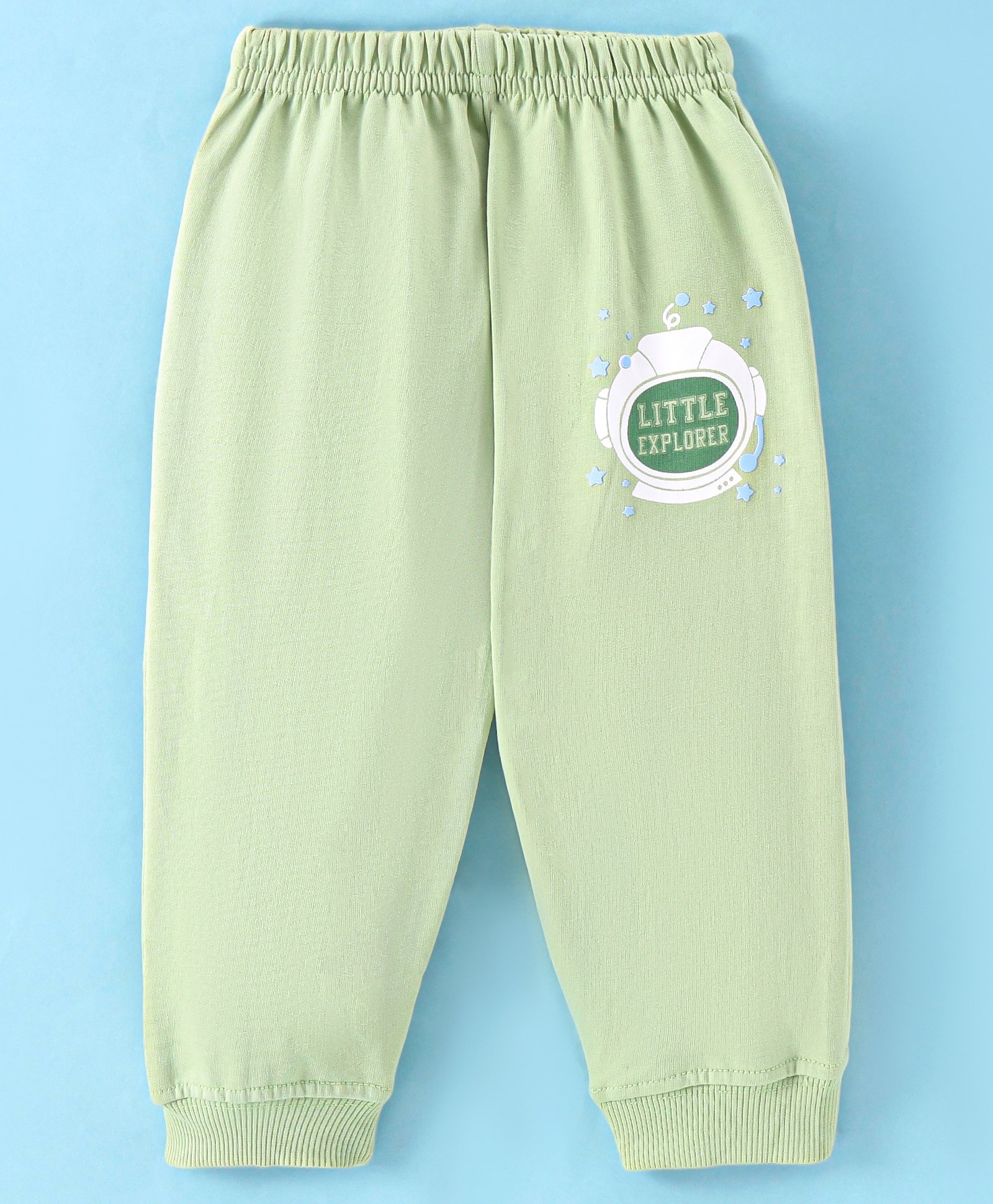 Tango Cotton Looper Knit Full Length Lounge Pant with Space Theme Print - Peach-image-45