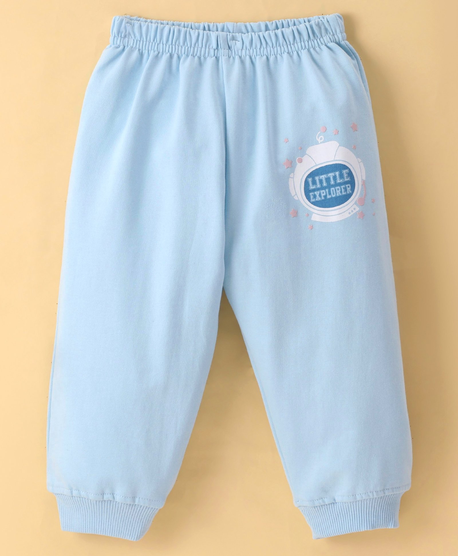 Tango Cotton Looper Knit Full Length Lounge Pant with Space Theme Print - Sky Blue-image-11