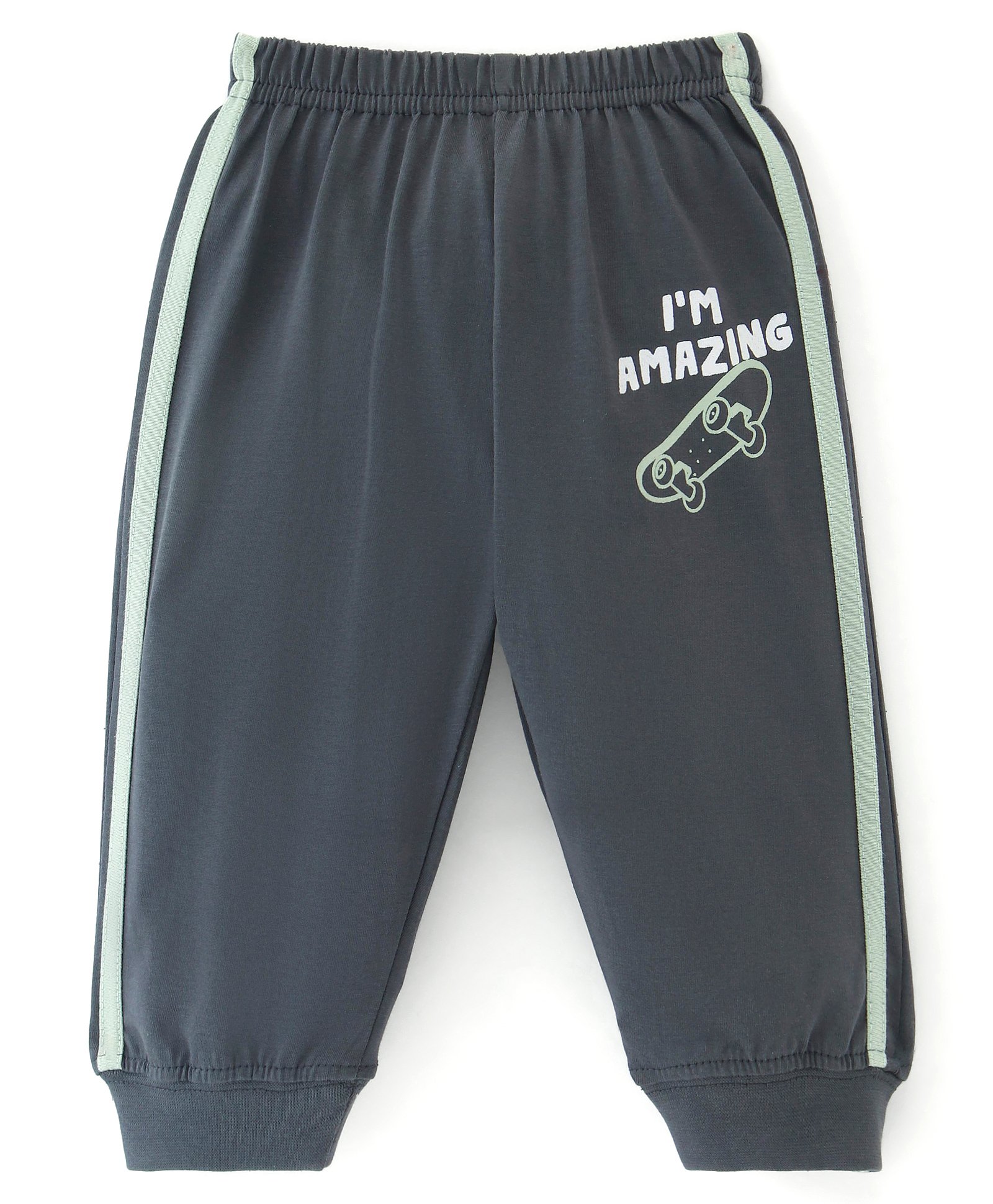 Tango Single Jersey Knit Full Length Lounge Pant with Text Print - Magnet Grey-picture-23