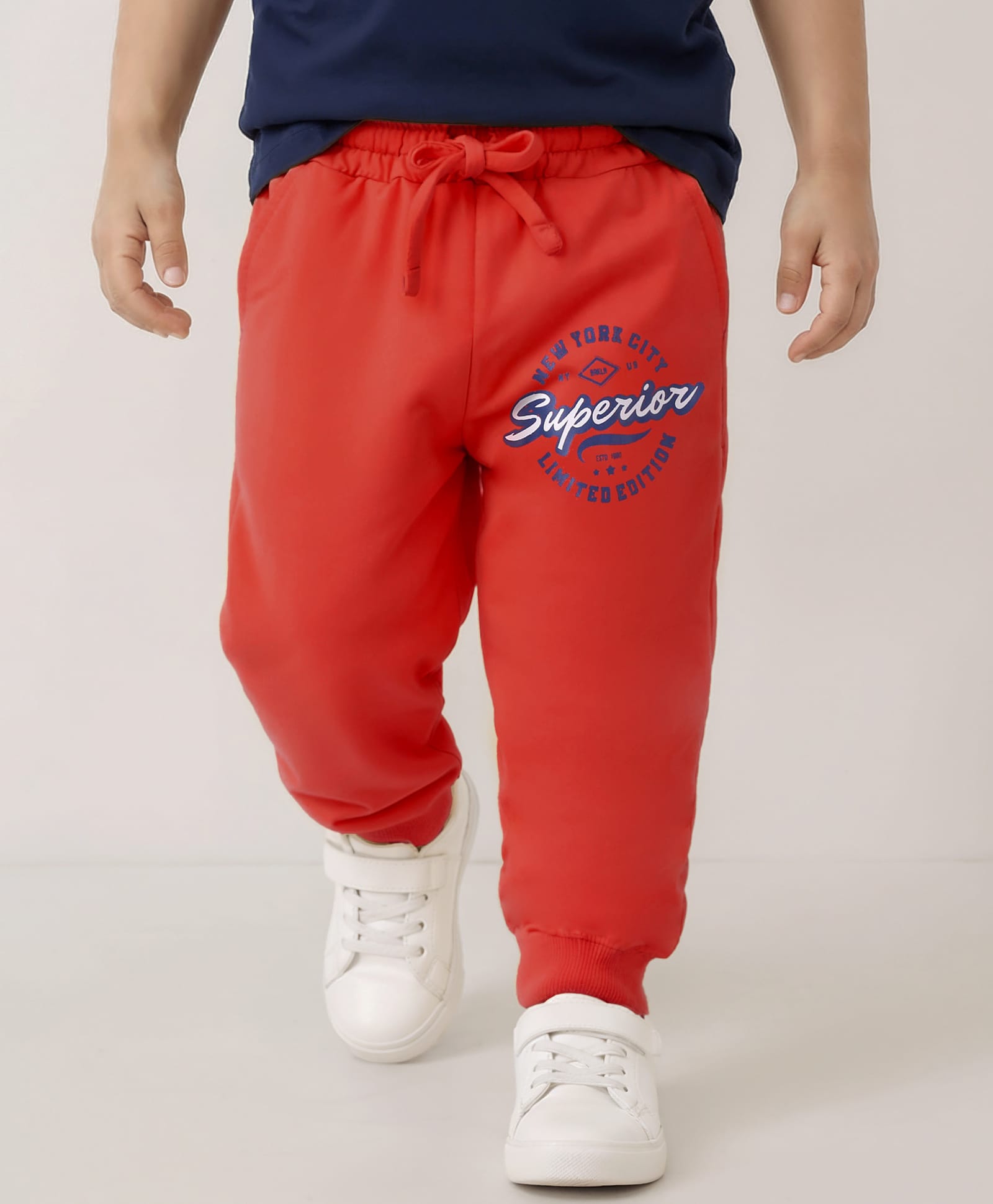 Taeko Looper Knit Full Length Lounge Pant with Text Print - Red-picture-11