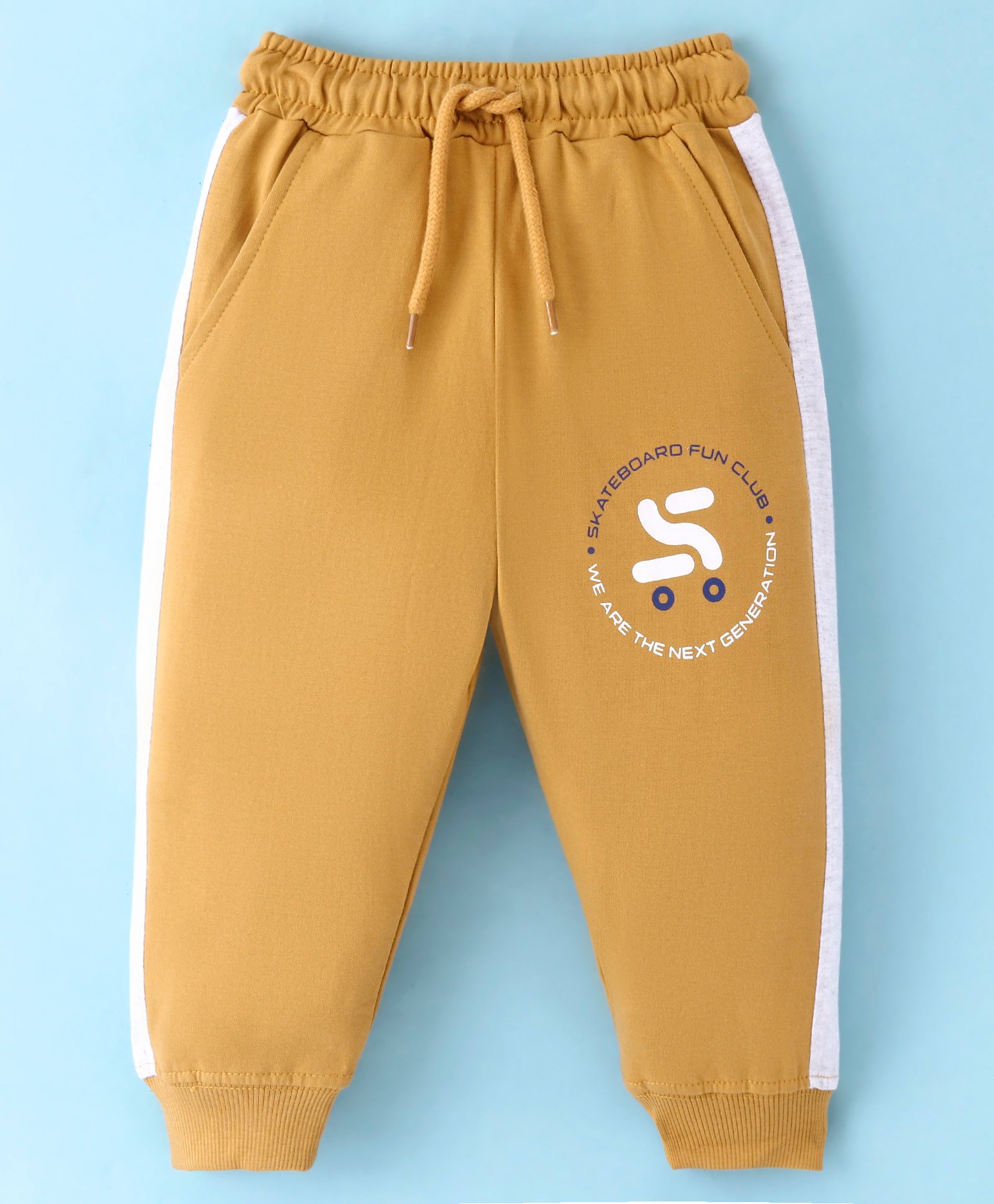 Taeko Looper Knit Full Length Lounge Pant with Text Print - Yellow-picture-35