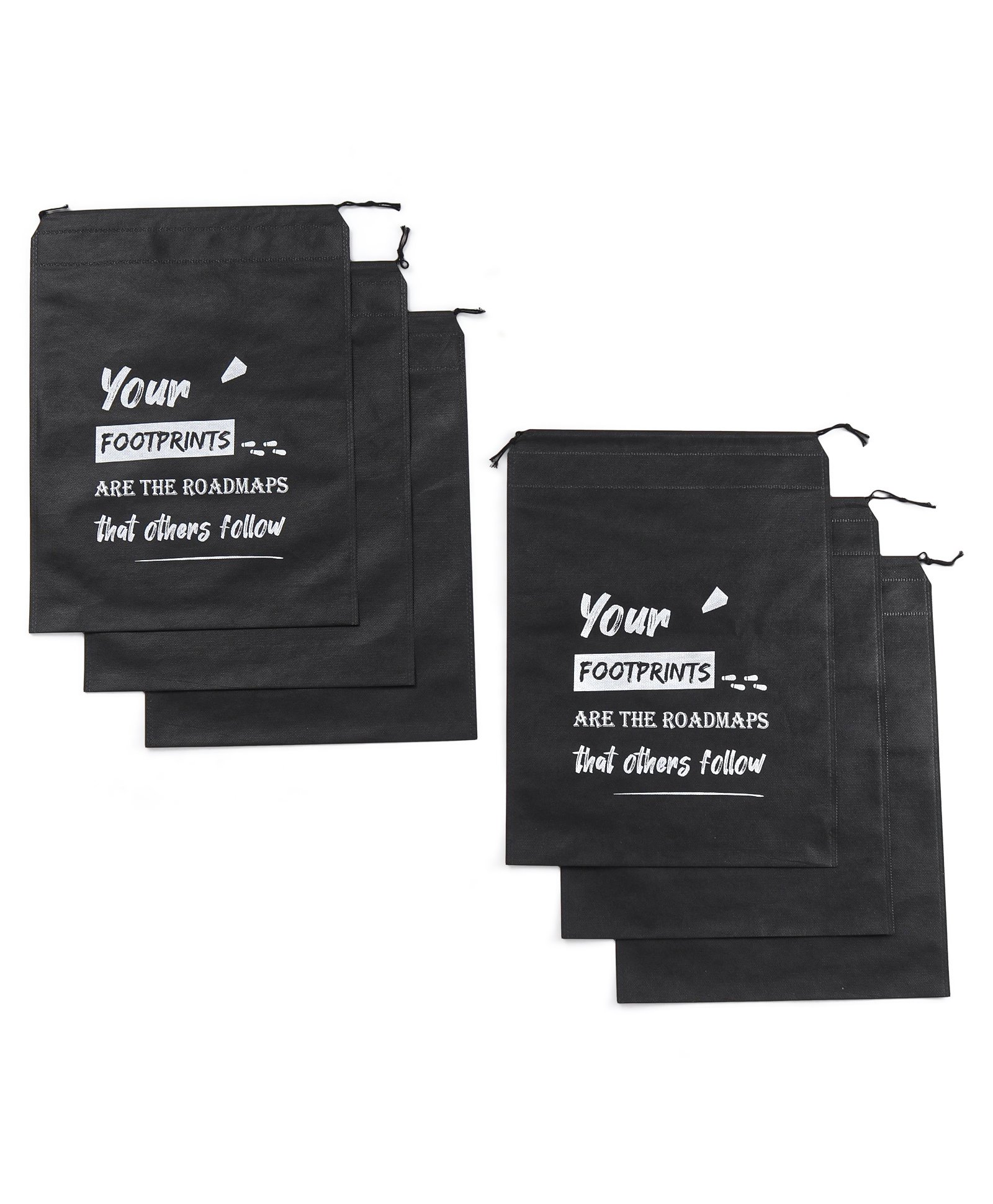 Play Nation Multipurpose Storage Woven Shoe Bag Organiser with Strings Essential Pack of 6 - Black-picture-36