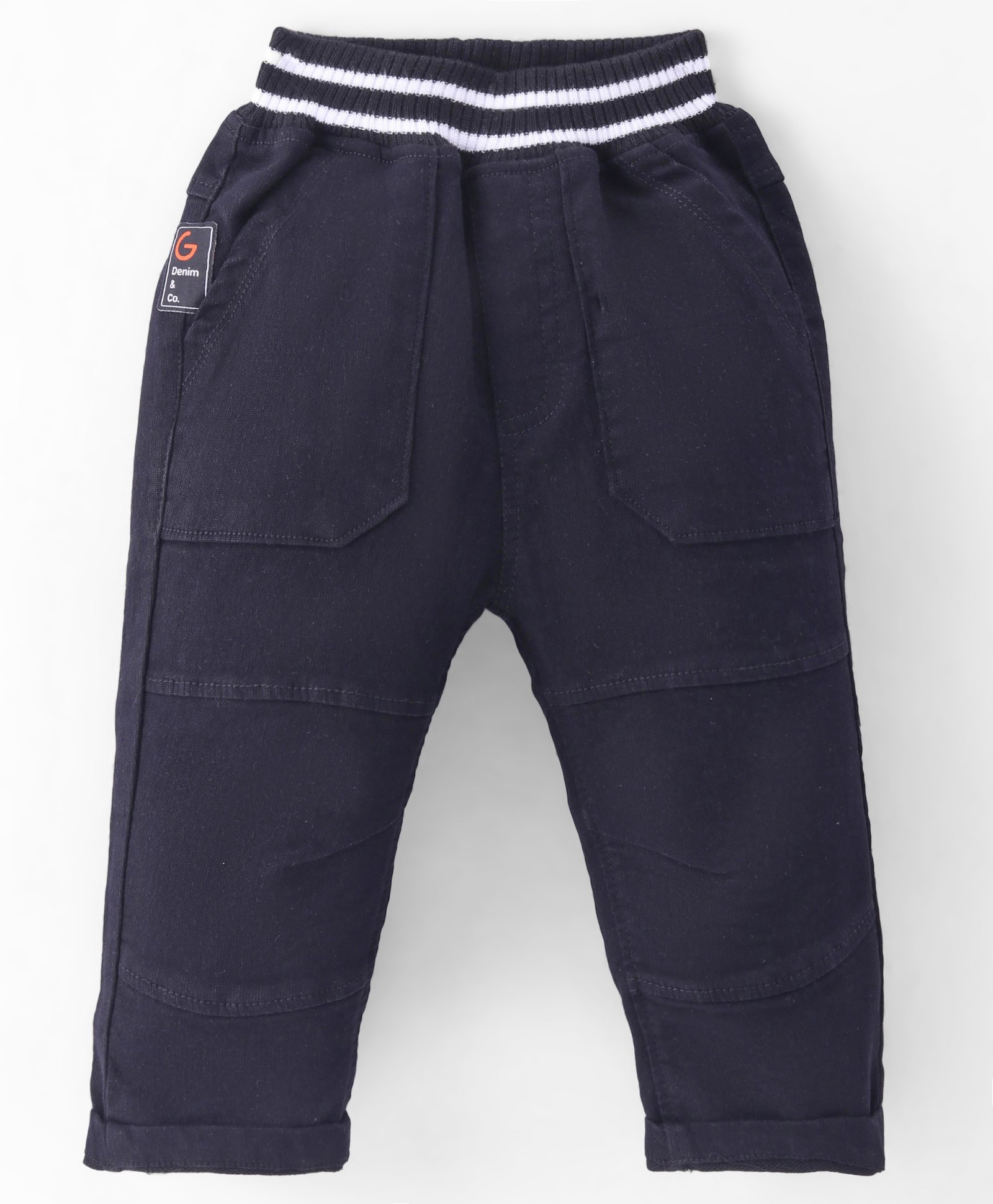 Little Kangaroos Cotton Woven Full Length Comfort Fit Washed Denim Jeans - Black-picture-15