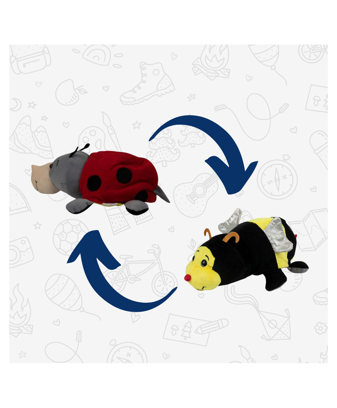 SHAPZE Fun Flip Friends HoneyBee Beetle Red & Black-30 cm-image-43