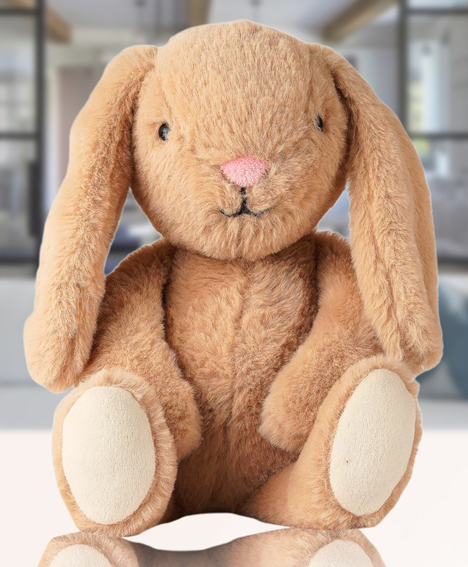 SHAPZE Hazel Beige Bunny - A Fluffy Companion for Cuddles and Playtime - Brown Height 26 cm-image-36