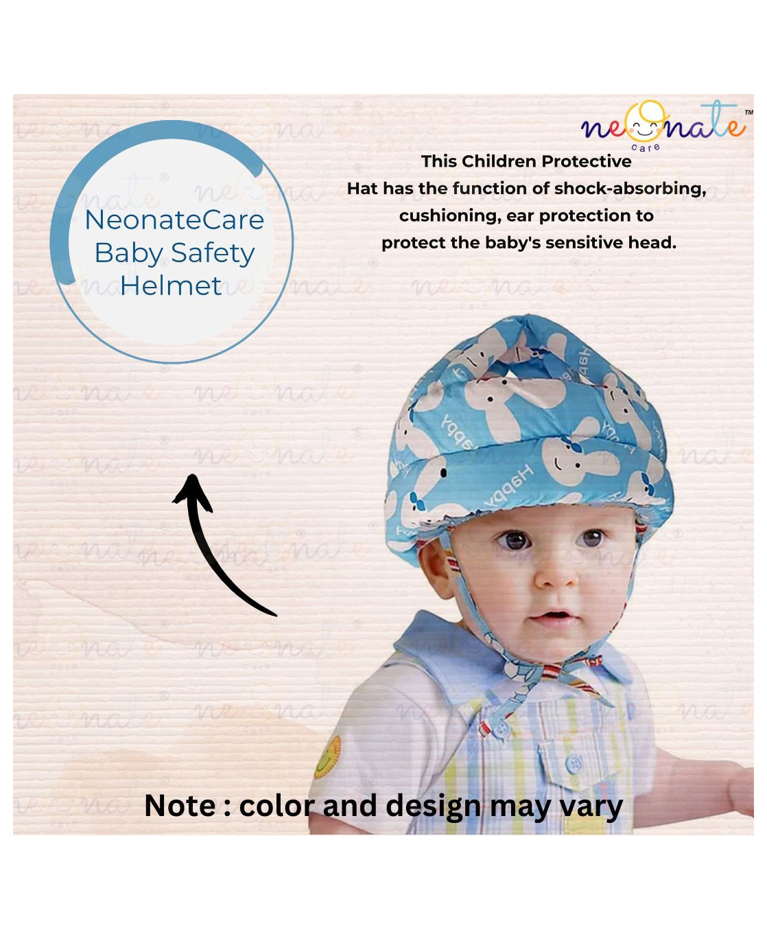 neonatecare Baby Helmet Baby Head Protector, Adjustable Size for Baby Learning to Walk or Run, Soft Safety Helmet (Blue Print)( color and design may vary)-picture-13