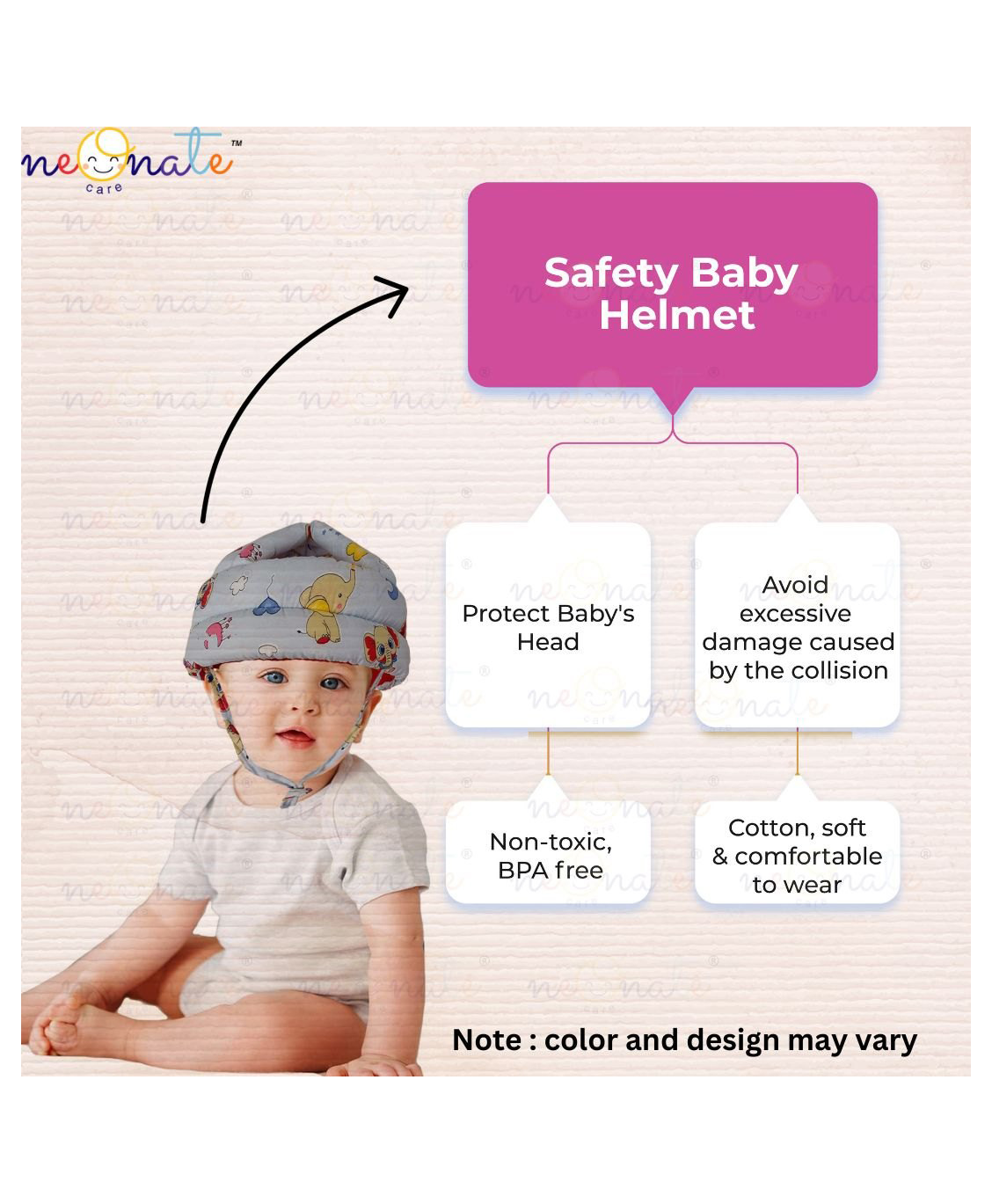 neonatecare Baby Helmet Baby Head Protector, Adjustable Size for Baby Learning to Walk or Run, Soft Safety Helmet  (Jungle Print) ( color and design may vary)-picture-11
