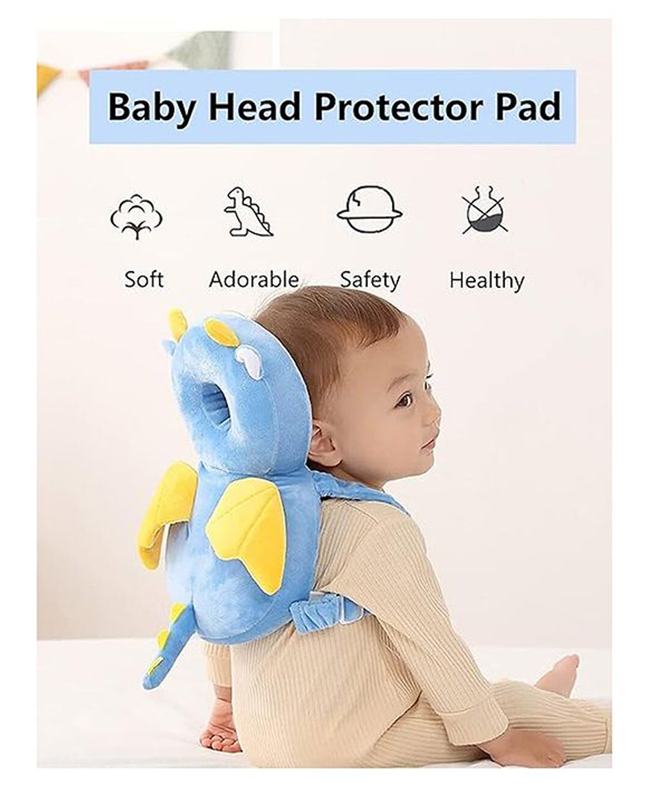 Baby Head Protector Backpack Baby Backpack Head Protection Pillow Toddler Walking Head Protector Baby Head Pillow( Blue Color) ( color and design may vary)-image-42