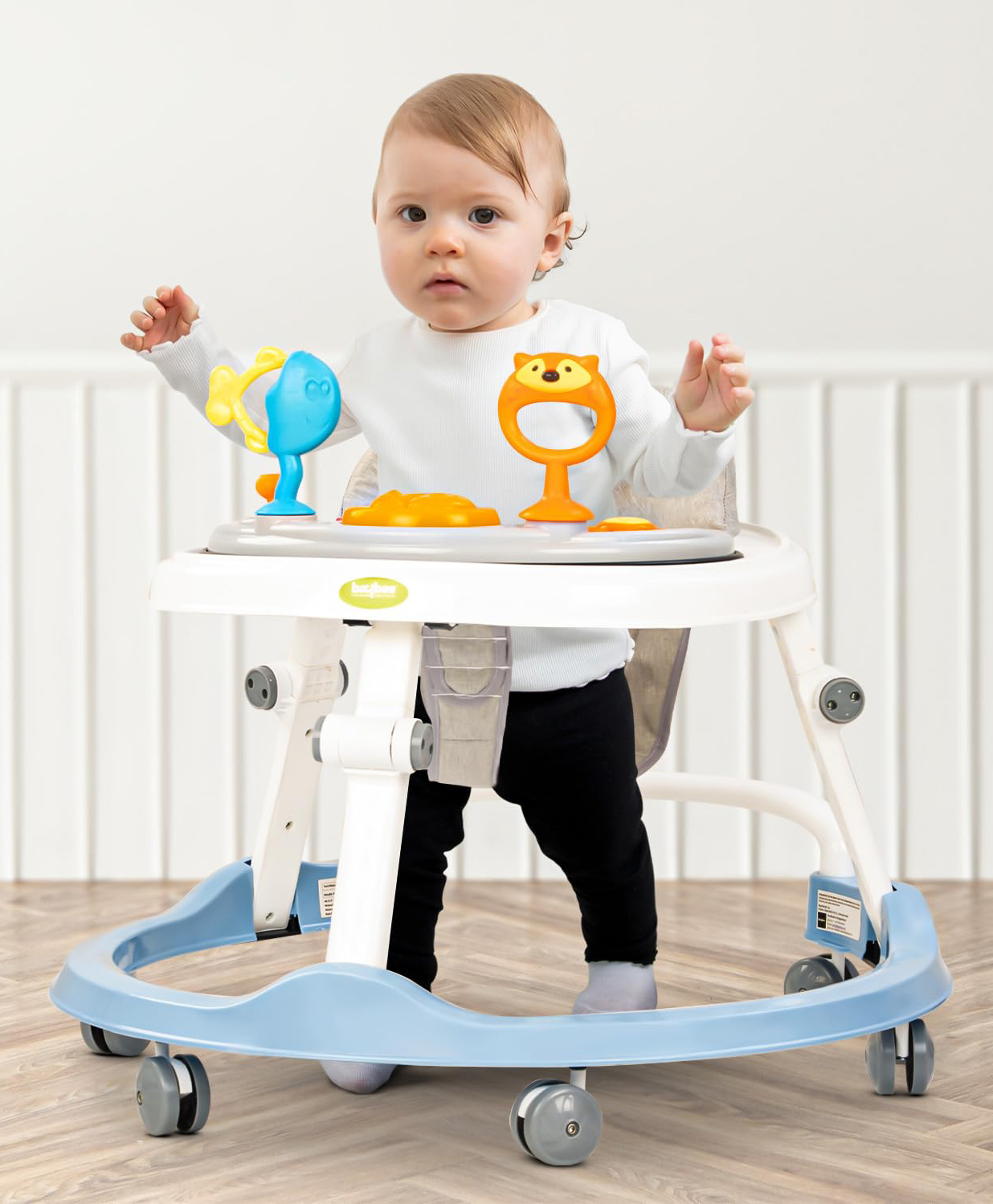 Baybee Elzo Baby Walker for Kids, Foldable Round Kids Walker with 2 Height & 4 Seat Adjustable | Activity Walker for Baby with Musical Toy Bar & Light (Blue)-picture-37