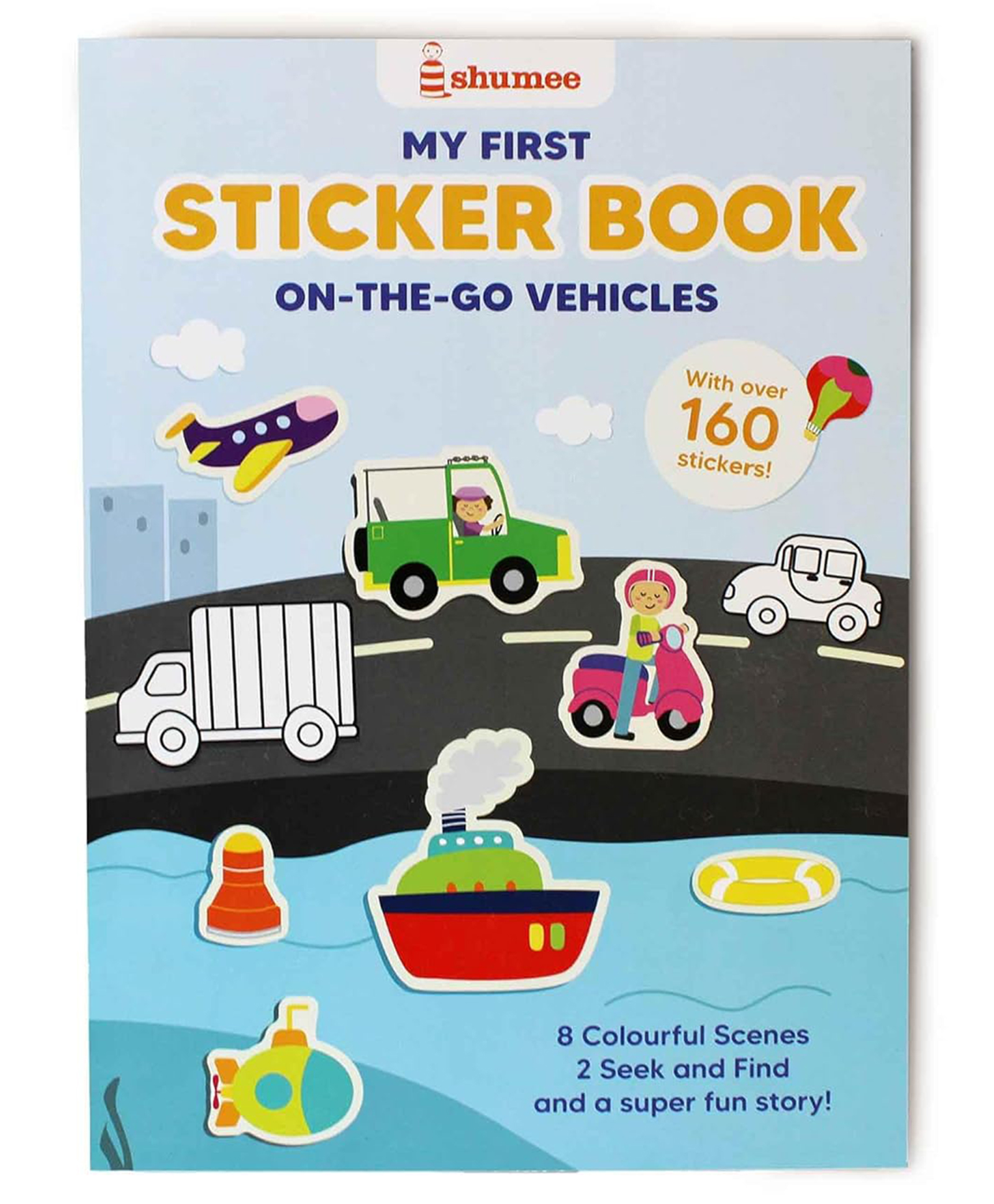 Shumee On The Go Vehicles Sticker Book -160 Stickers - Pack of 1 Book with 32 pages-image-3