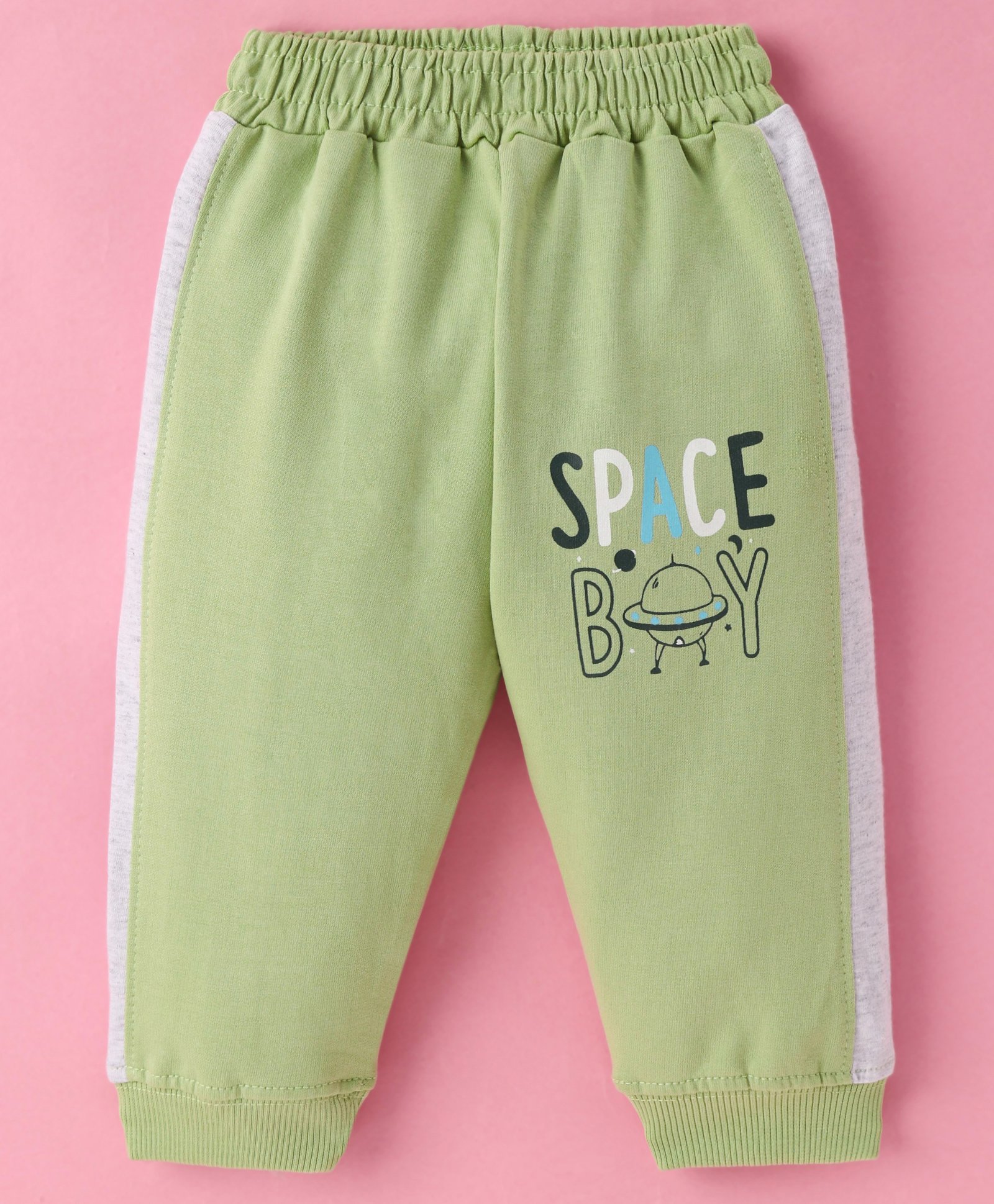 Taeko Looper Knit Full Length Lounge Pant with Space Theme Print - Green-picture-18