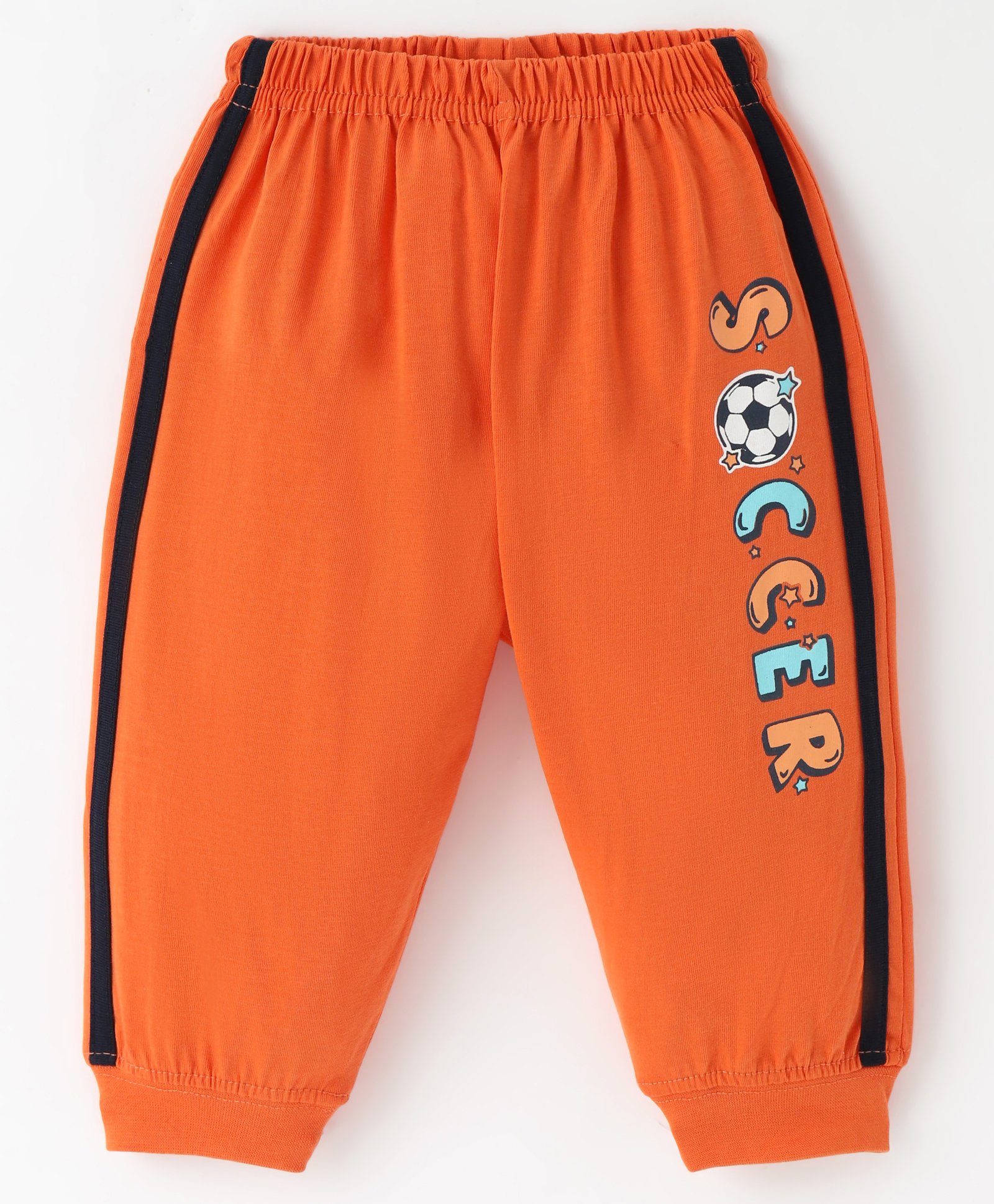 Taeko Single Jersey Knit Full Length Fleece & Woollen Pant with Sports Theme Print - Orange-picture-26