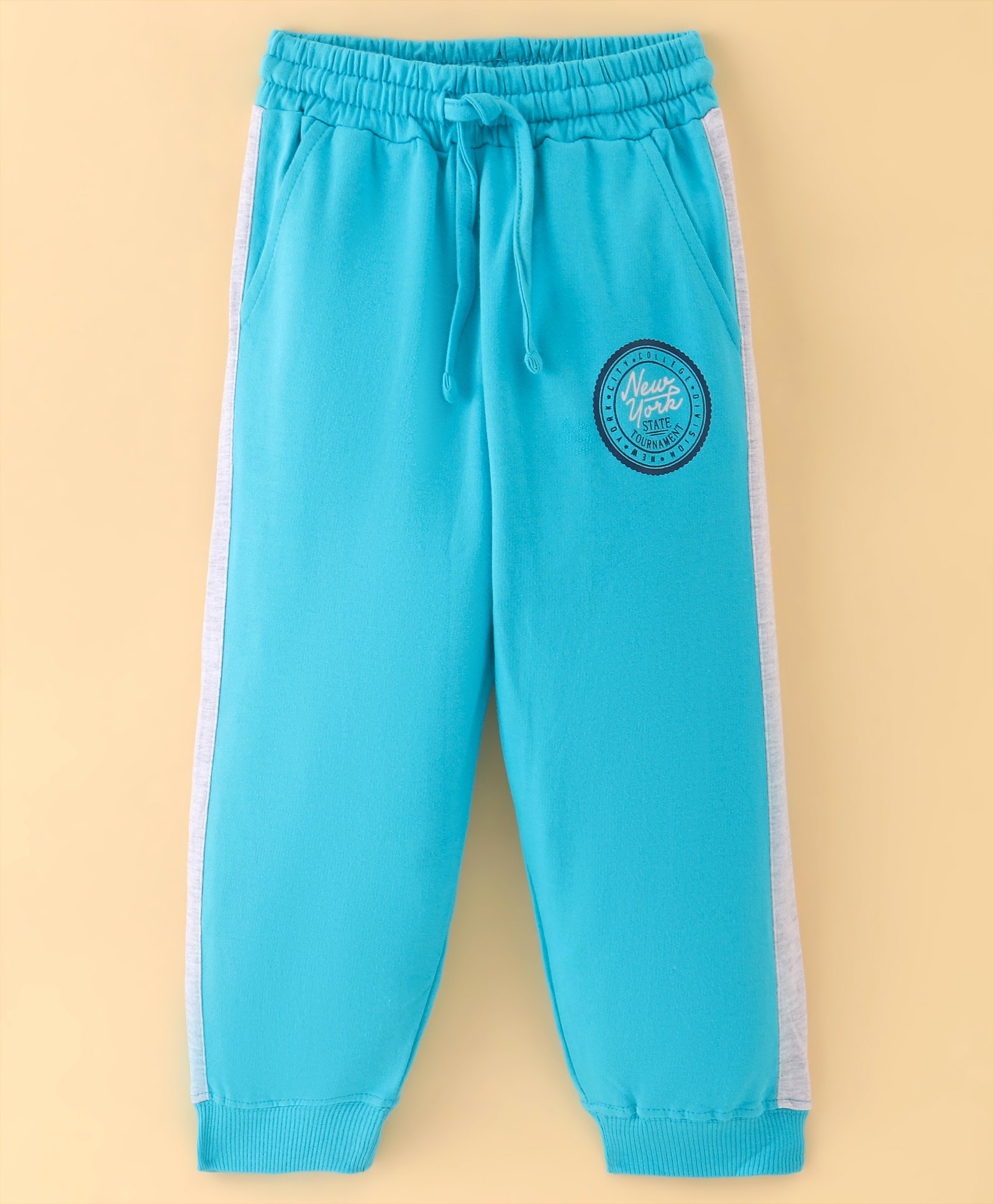 Taeko Looper Knit Full Length Lounge Pant with Tournament Theme Print - Blue-picture-17