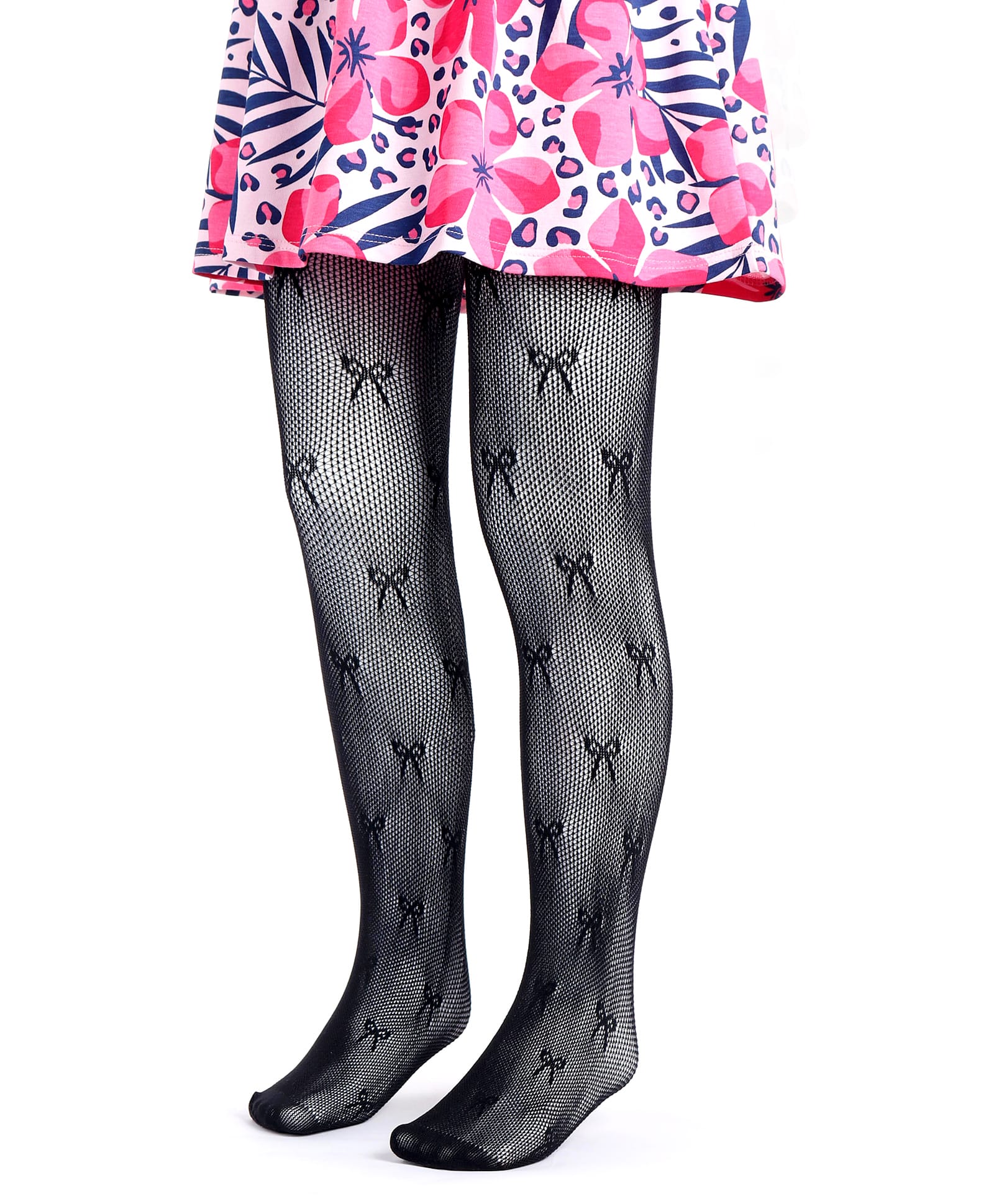 Kookie Kids Cotton Blend Knit Bow Design Stockings -Black-picture-26