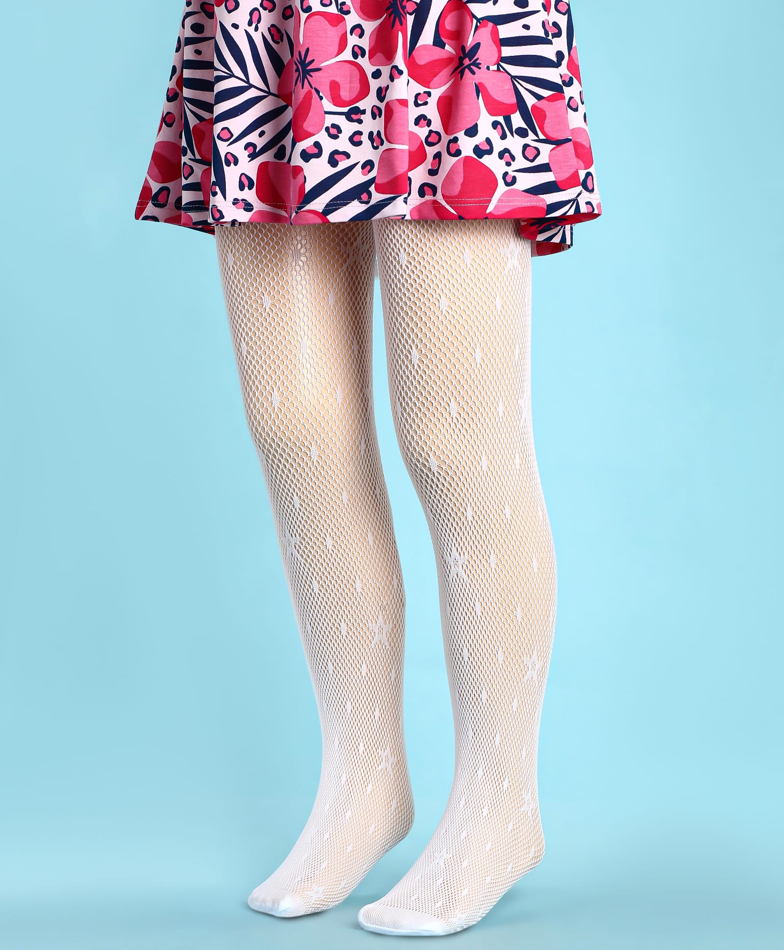 Kookie Kids Cotton Blend Knit Star Design Stockings - White-picture-12