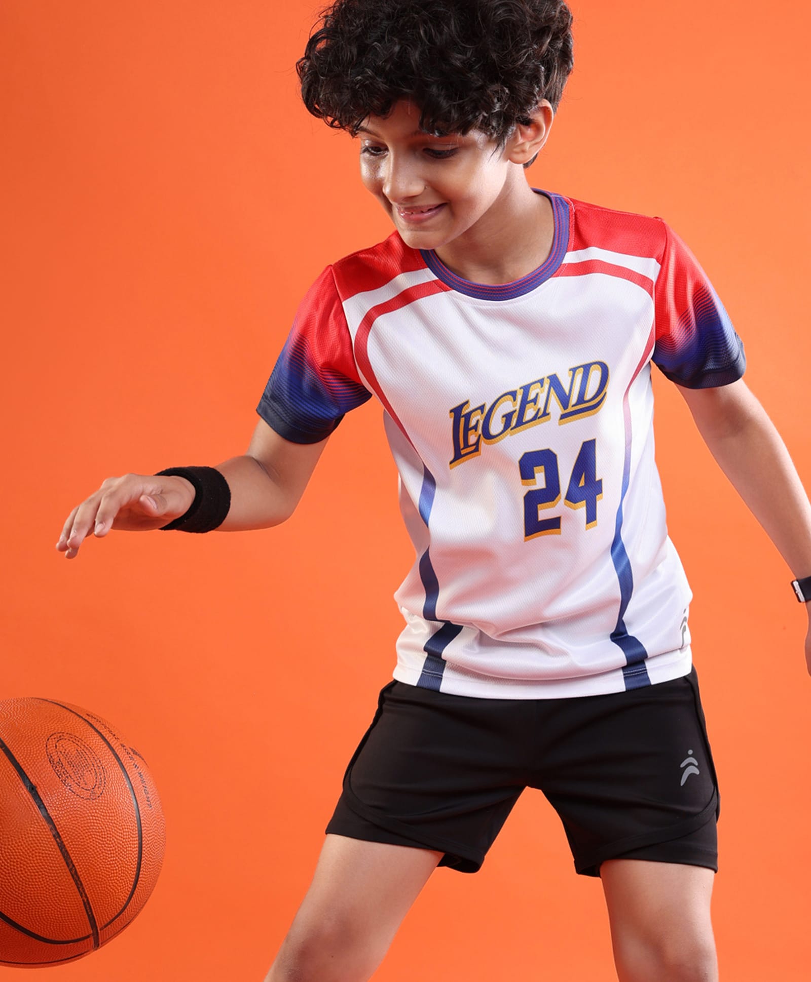 Pine Kids Knitted Half Sleeves Football T-Shirt - White