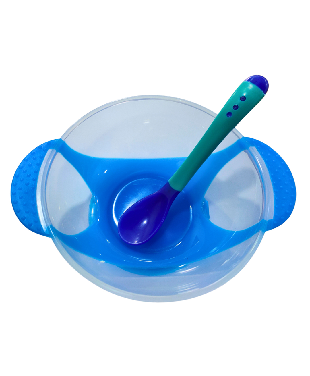 ZIKKU Baby Spill-Proof Silicone Suction Bowl Set with Snap-On Temperature-Sensitive Spoon and Lid -Blue-picture-38