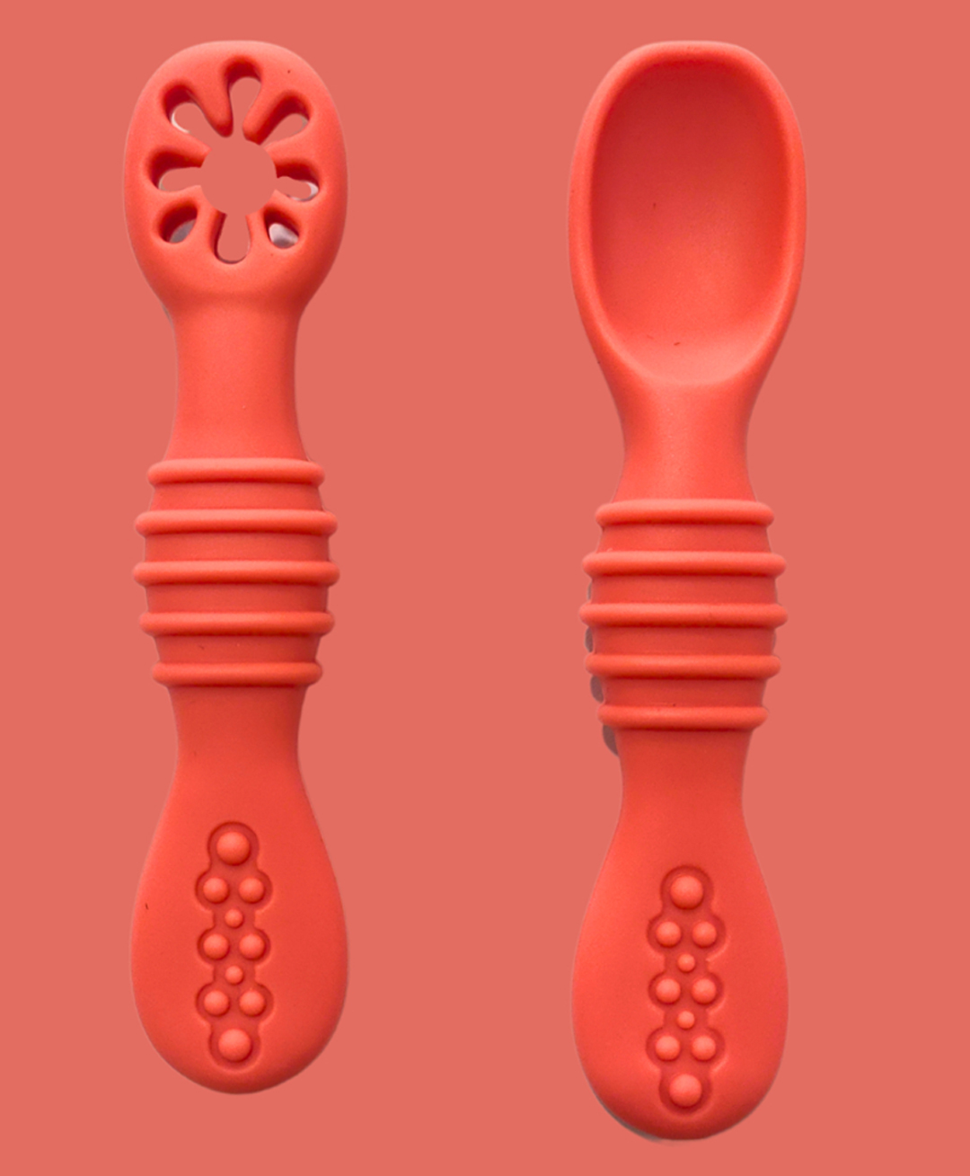 Zikku First Stage Self-Feeding Training Spoons, BPA Free, Gum Friendly 6M+, Led Weaning Silicone Spoons, Set of 2- Pink-picture-15