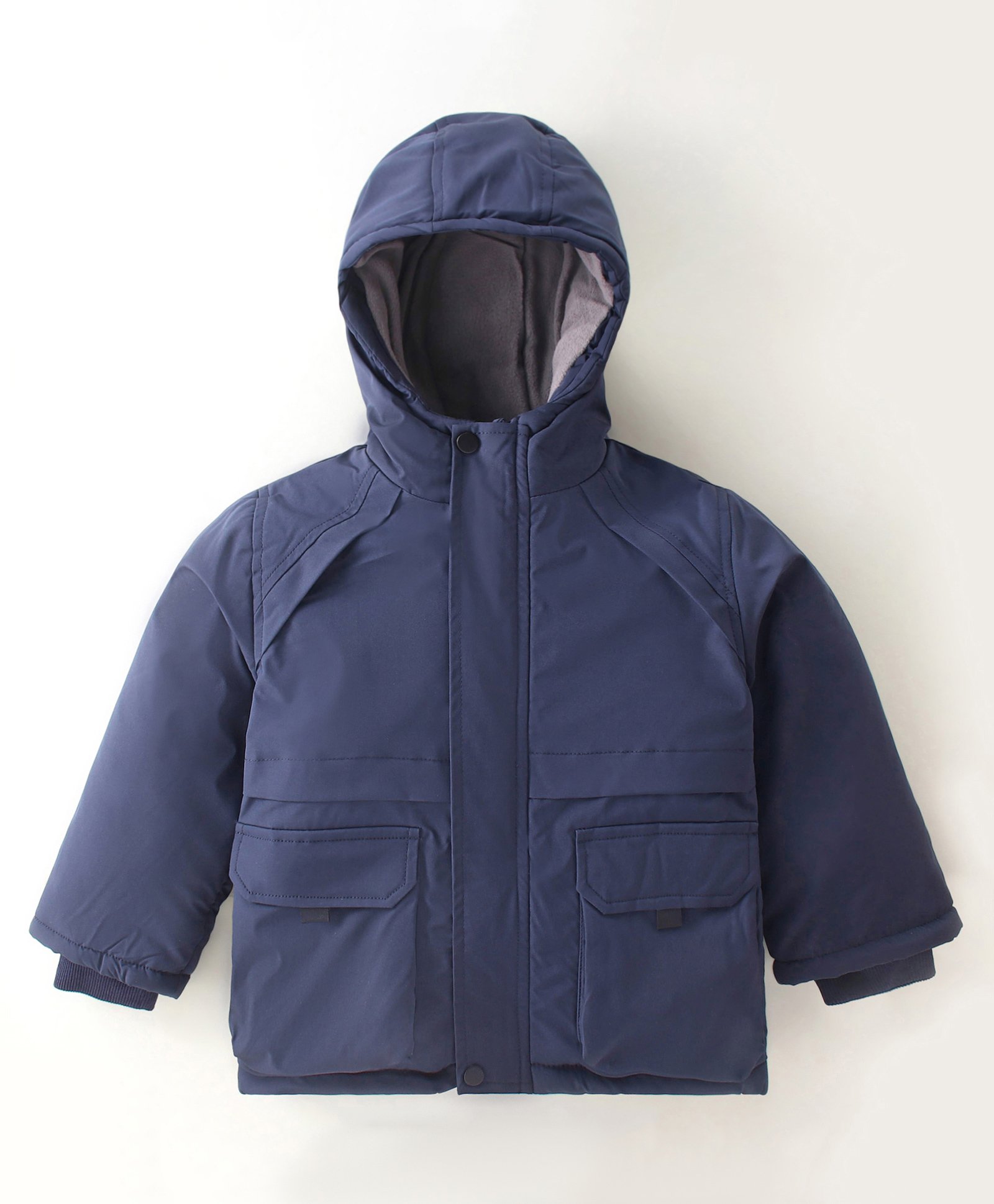 Kookie Kids Full Sleeves Solid color Hooded Jacket - Navy Blue-picture-22