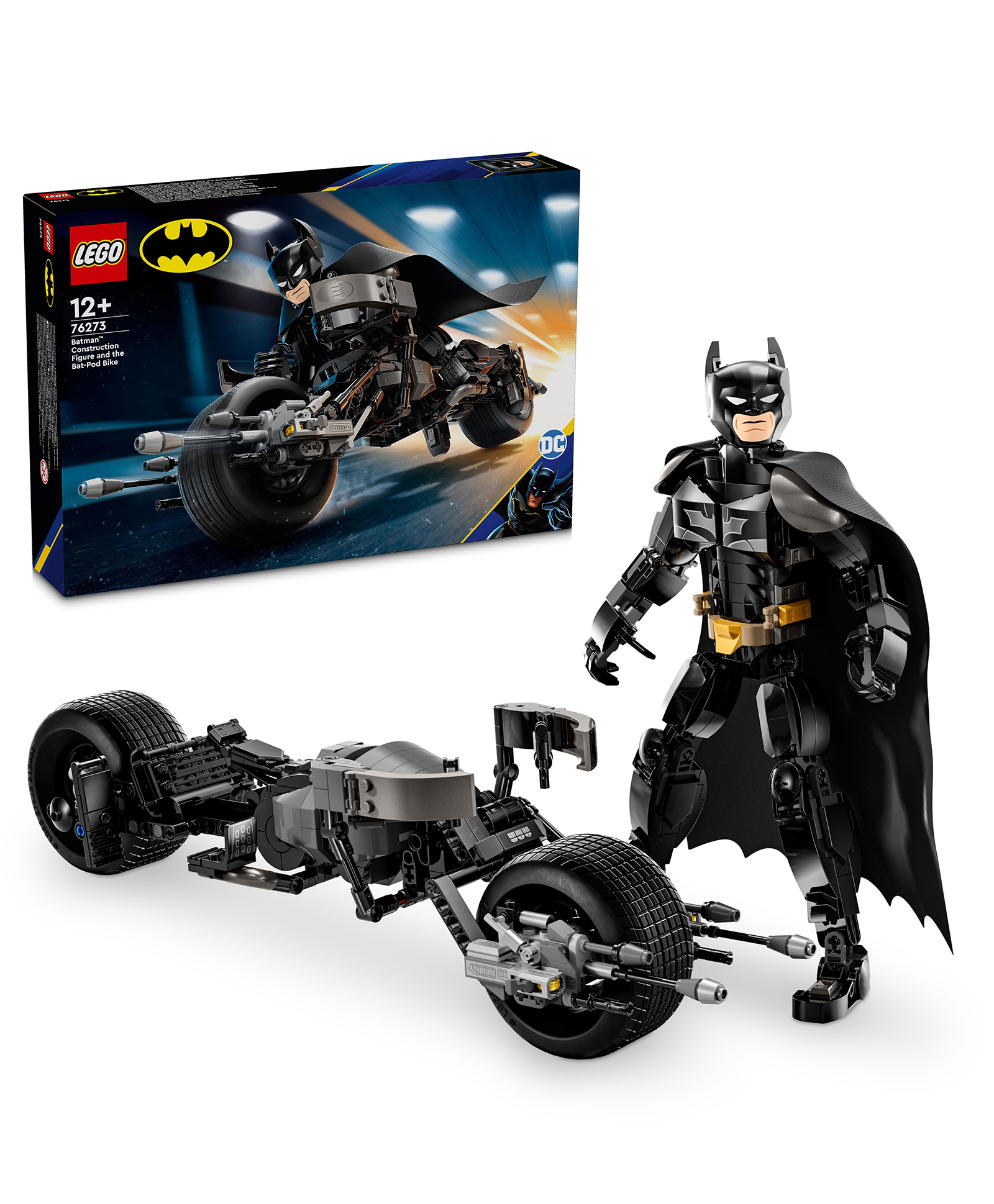 LEGO DC Batman: Batman Construction Figure & the Bat  713 Pieces -Pod Bike 76273