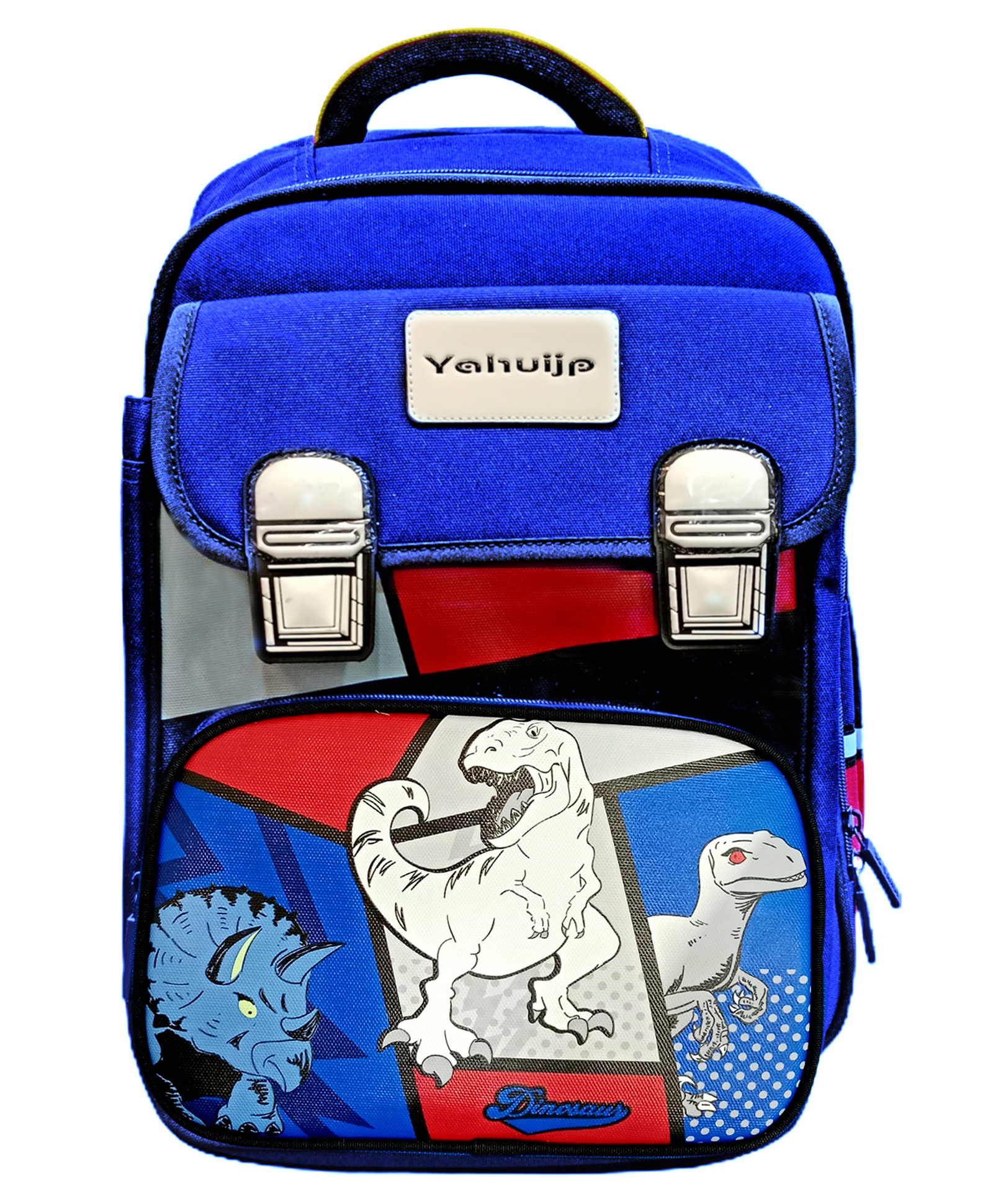 Little Surprise Box Dinosaur Theme School backpack for kids with Additional Sling bag and comfortable cushion padding Blue - 15 Inches-image-11