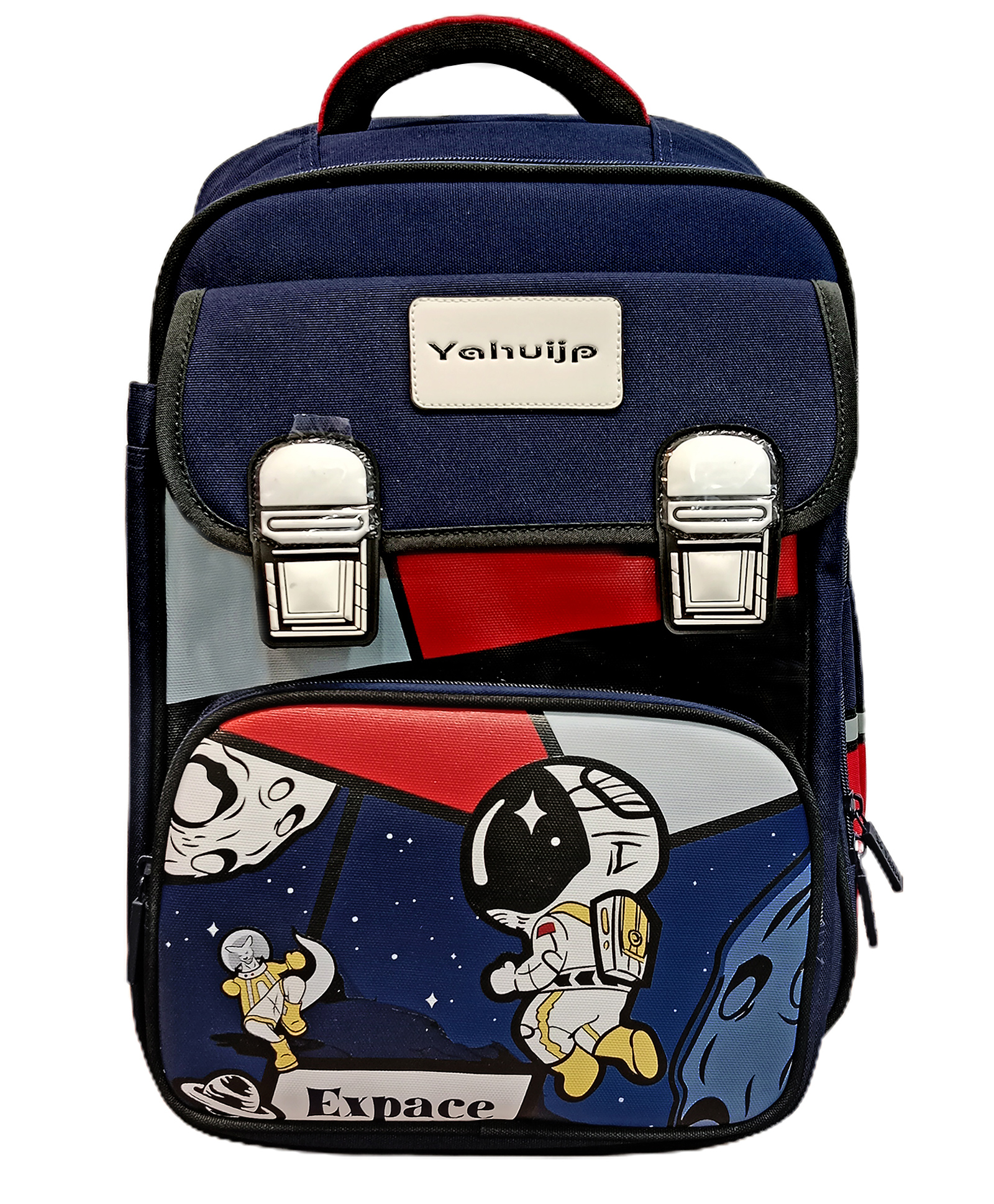 Little Surprise Box Astronaut  Theme School backpack for kids with Additional Sling bag and comfortable cushion padding Dark Blue - 15 Inches-image-9