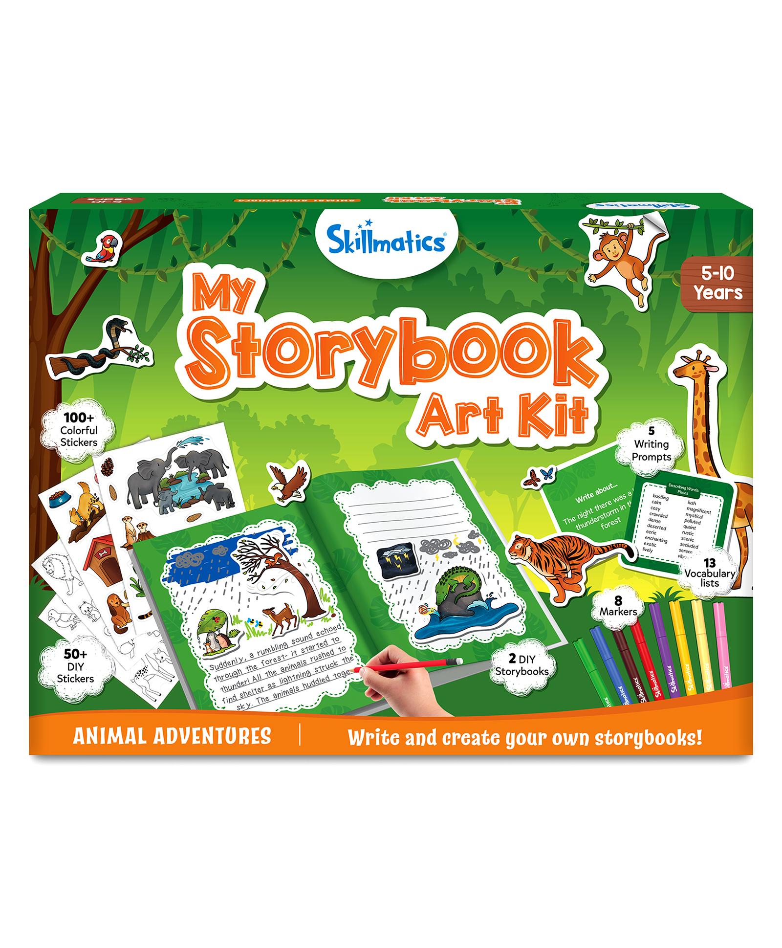 Skillmatics Storybook Art Kit Animal Adventures Art Kit for Kids Write and Create Storybooks Creative Activity for Boys and Girls DIY Kit 150+ Stickers Gifts for Ages 5 to 10-picture-10