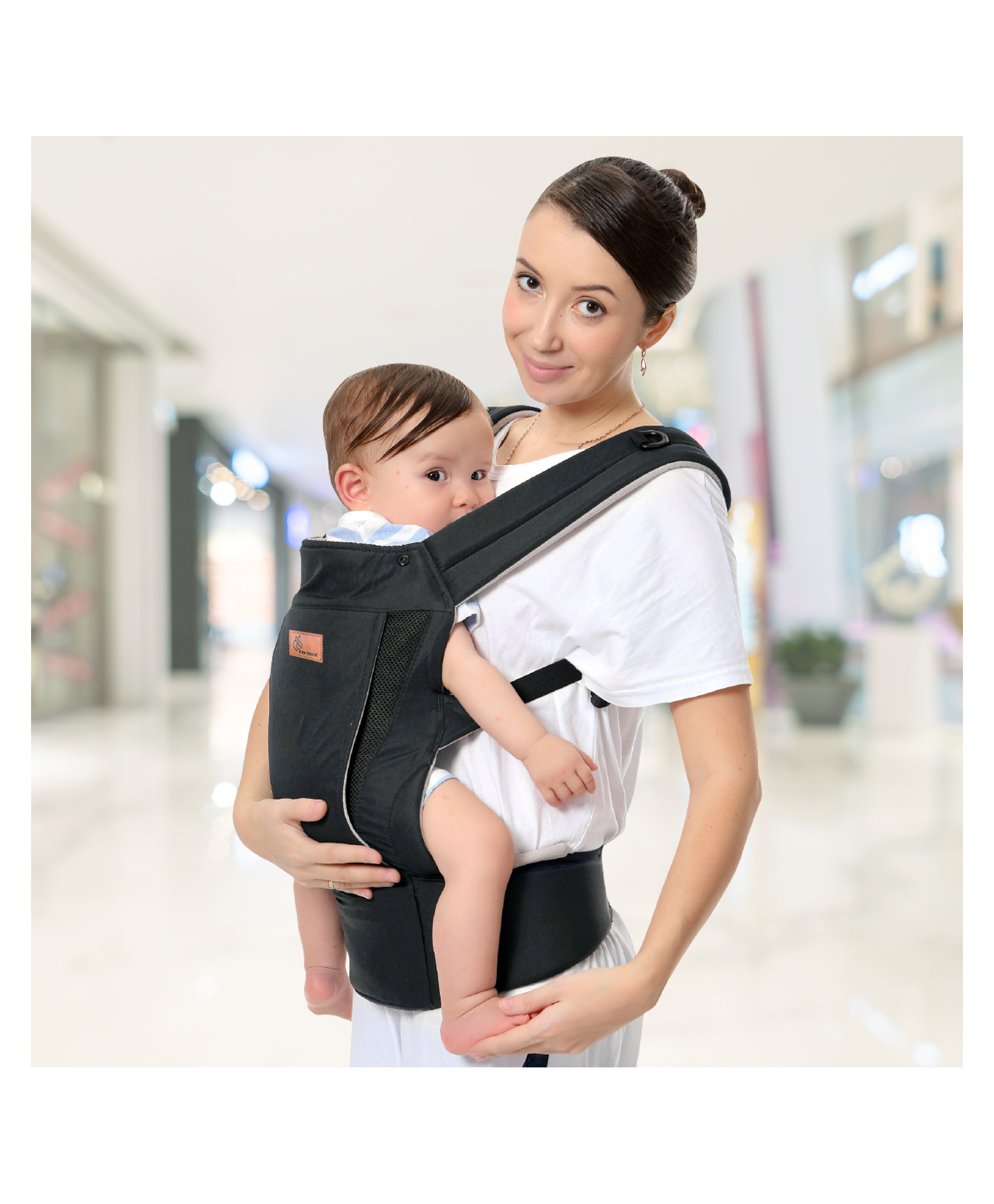 R for Rabbit 2 in 1 Comfy Hug Ergo Baby Carrier for New Born- Black-picture-7