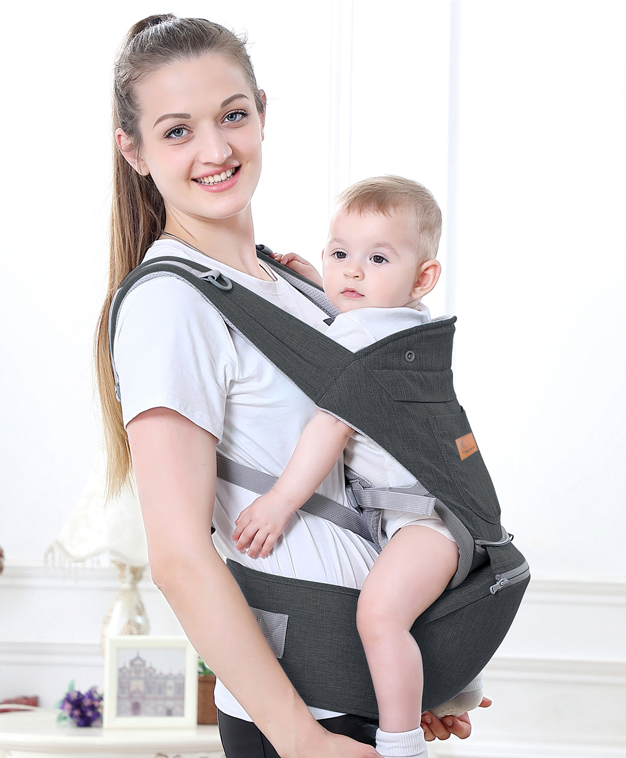 R for Rabbit 6 in 1 Comfy Hug Ergo Baby Carrier for New Born- Grey