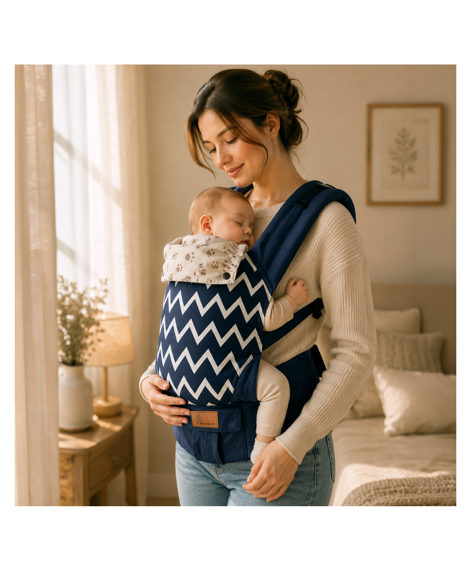 R for Rabbit 2 in 1 Comfy Hug Ergo Baby Carrier for New Born- Blue-picture-7