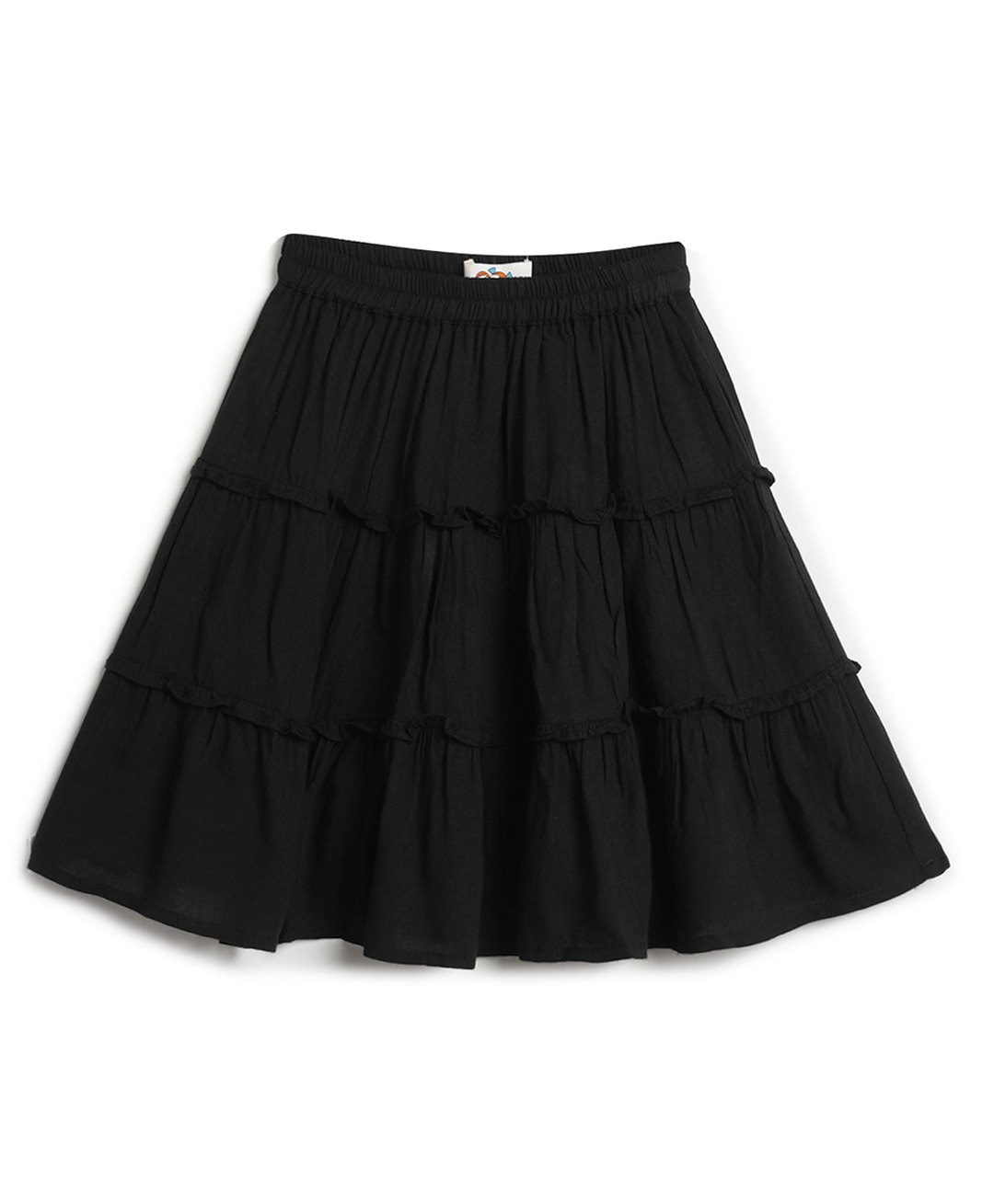 Chuppan Chupai Solid Tiered Skirt - Black-picture-43