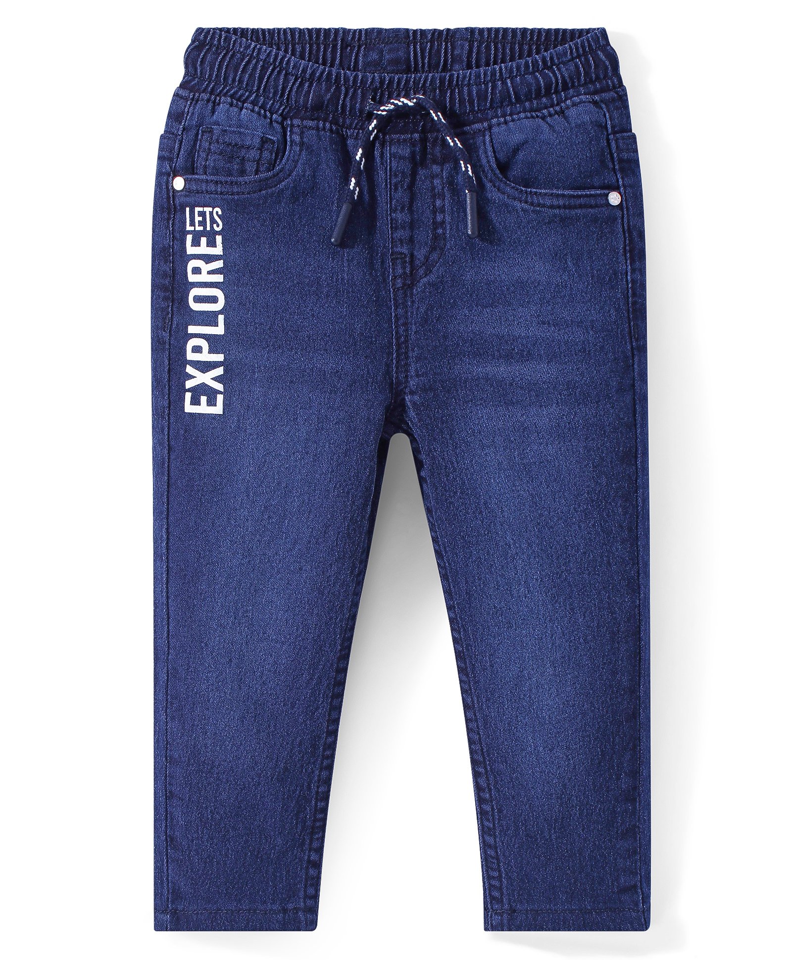 Babyhug Denim Washed Full Length  Jeans with Stretch- Blue-picture-36