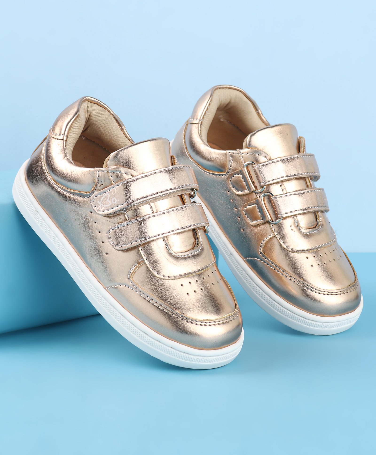 Babyoye Casual Shoes with Velcro Closure - Golden-image-46