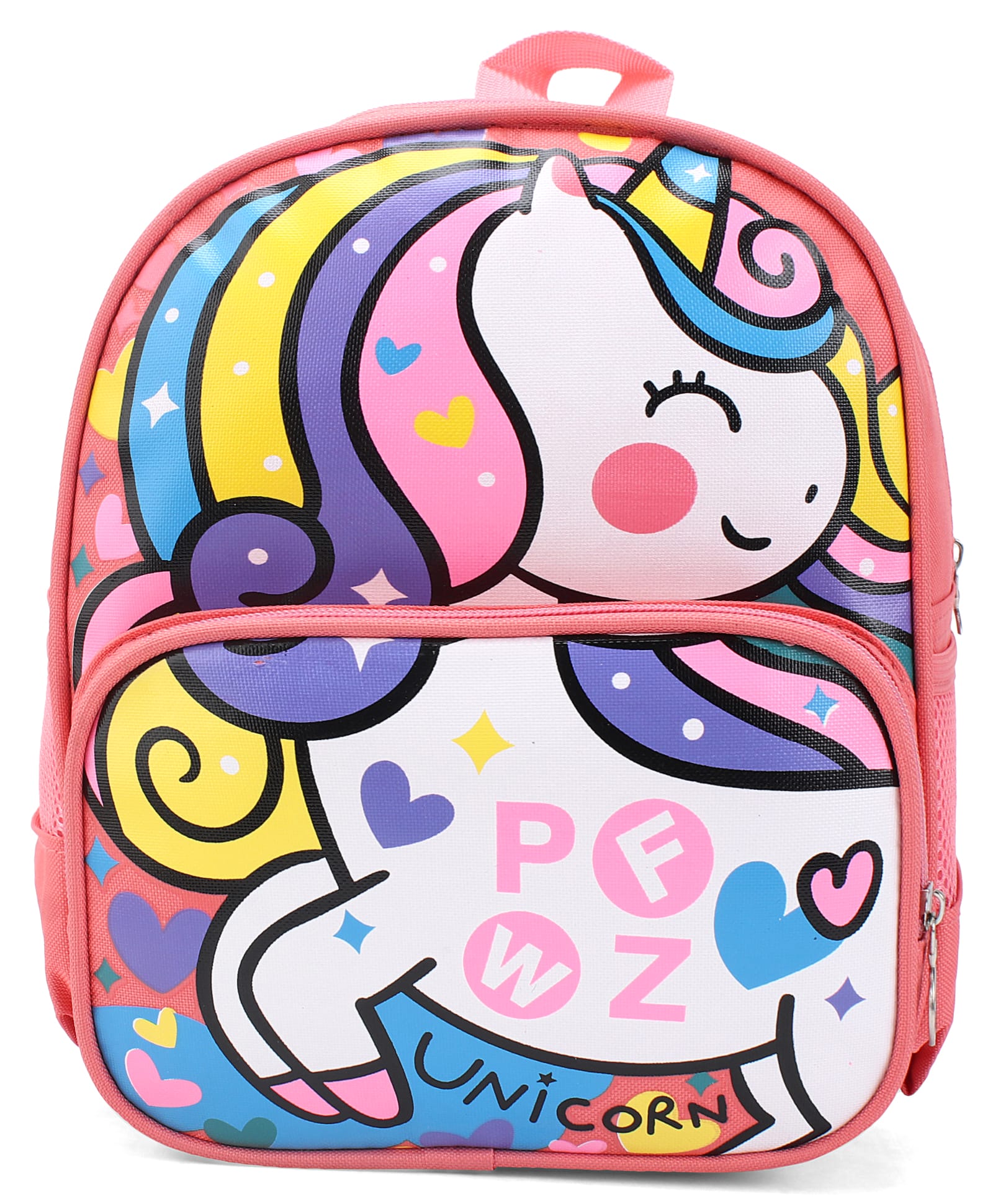 Polo 10 Inches Fancy Kids School Bag With 1 Compartments, 1 Front Pocket & Unicorn Print - Pink-image-48