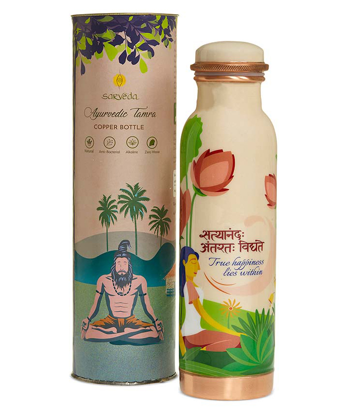 Sarveda Happiness 500 ml Copper Bottle-picture-15
