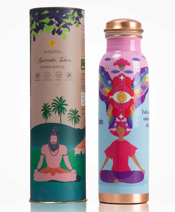 Sarveda Pink Noble Light 500 ml Copper Bottle-picture-12