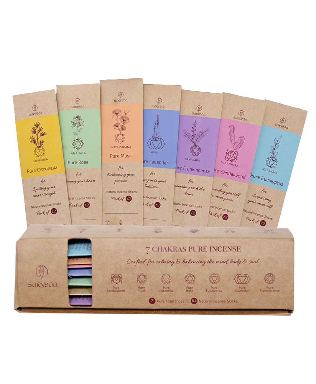 Sarveda 7 Chakara Incense Sticks Set-picture-25