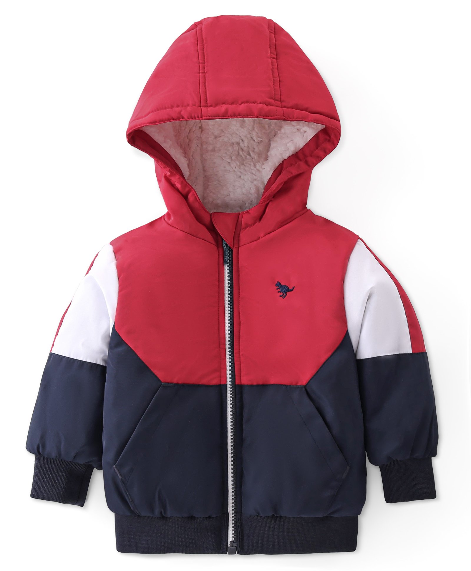 Babyhug Full Sleeves Cut & Sew Hooded Padded Jacket - Multicolour-picture-11