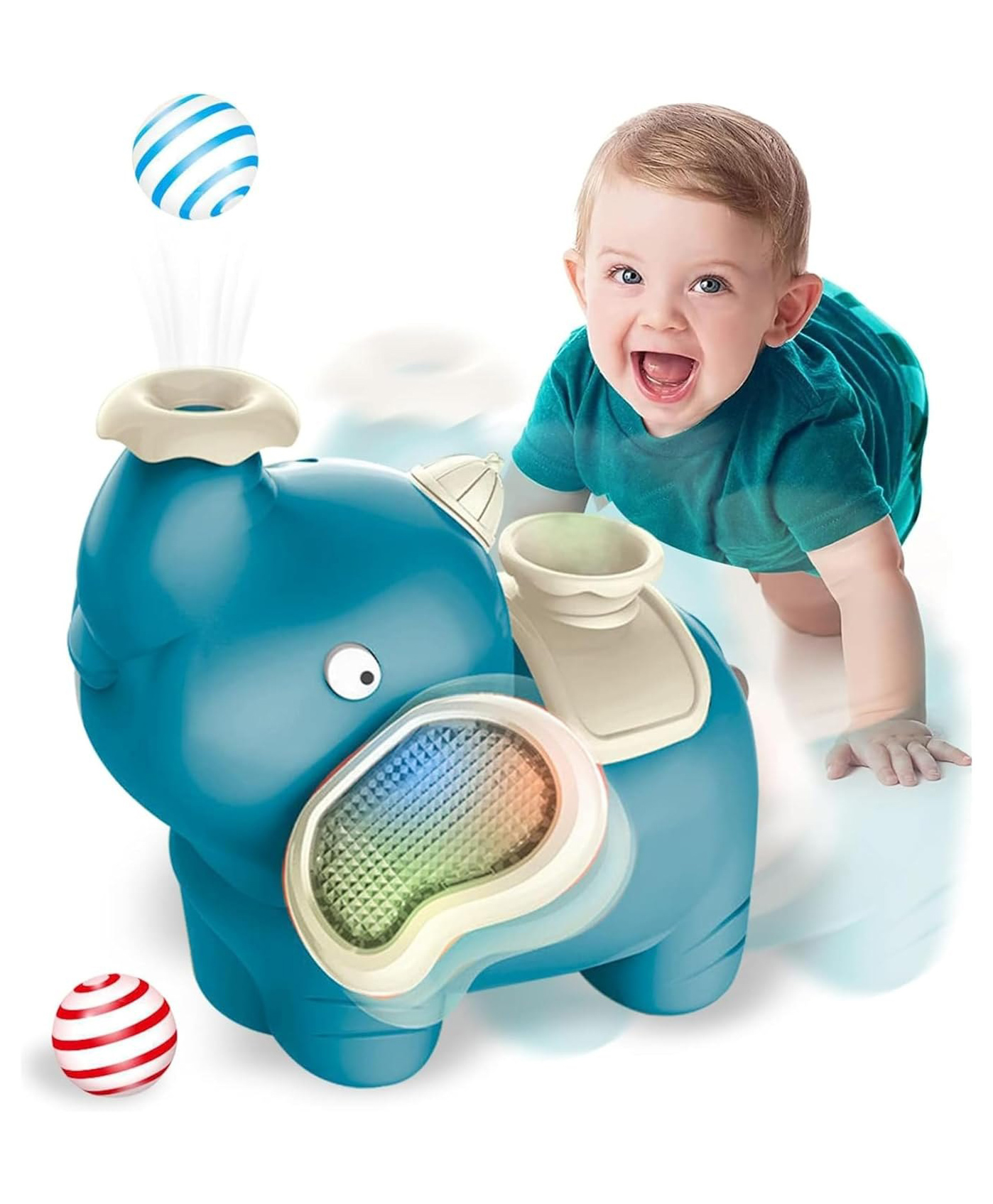 Sanjary Elephant Toy Electric Floating Ball with Music & Light, Baby Crawling Toys - Color & Design May Vary-image-7