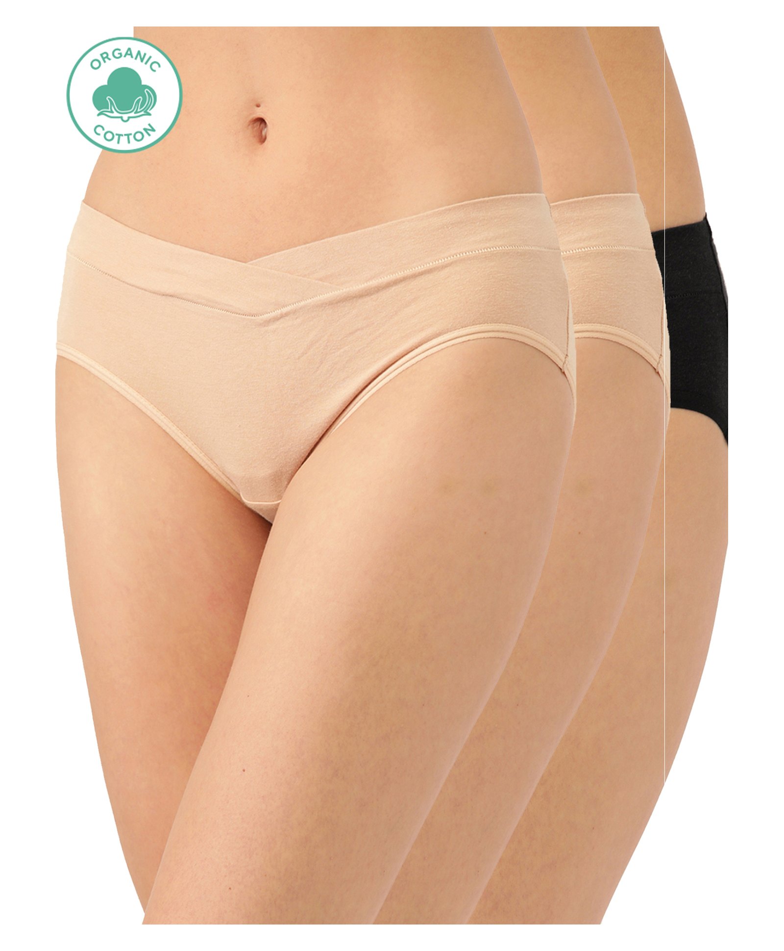 Inner Sense Organic Cotton Pack Of 3 Solid Anti Microbial Maternity Panties  - Multi Colour-image-6