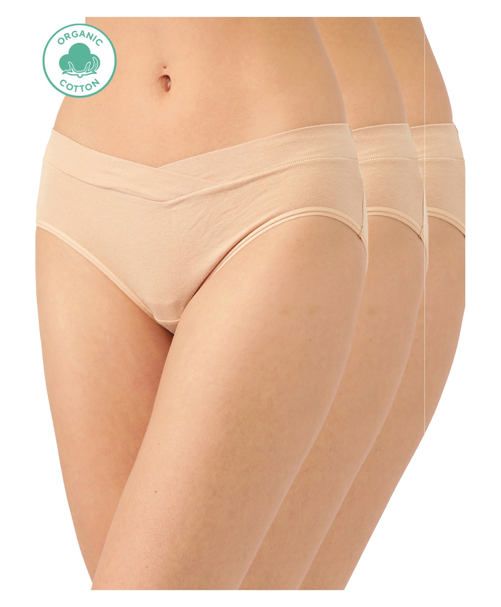Inner Sense Organic Cotton Pack Of 3 Solid Anti Microbial Maternity Panties - Skin-picture-10