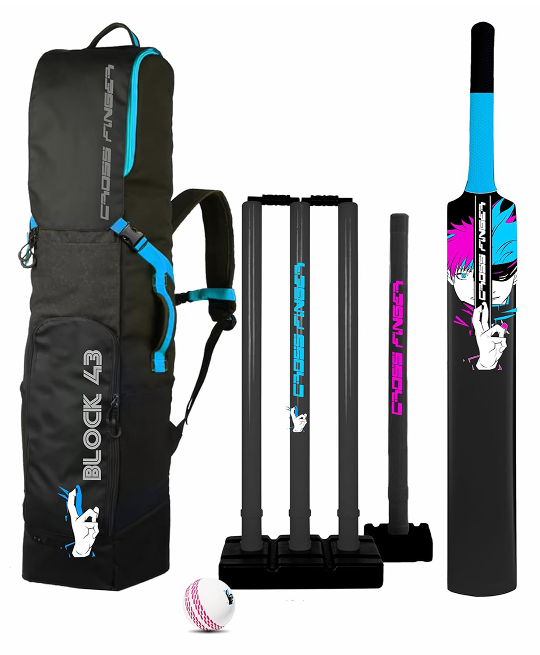 JASPO Anime Cricket Kit  Full Size Plastic Bat, Synthetic Ball, Stumps & Kit Bag-image-48