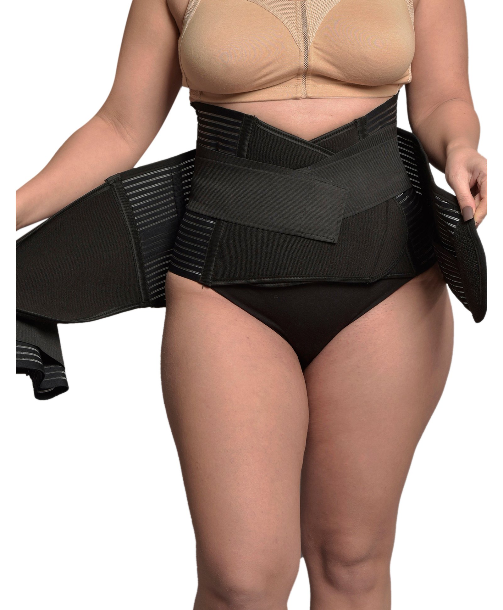 Inner Sense 3 In 1 Postnatal Solid Shapewear - Black-image-10