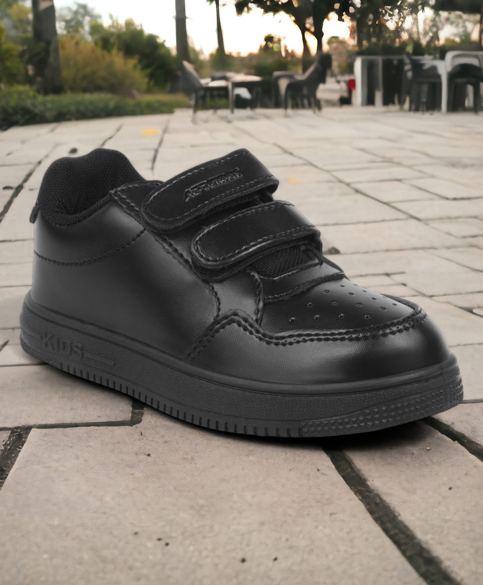 Lil Lollipop Perforated Velcro Closure Shoes - Black-image-38